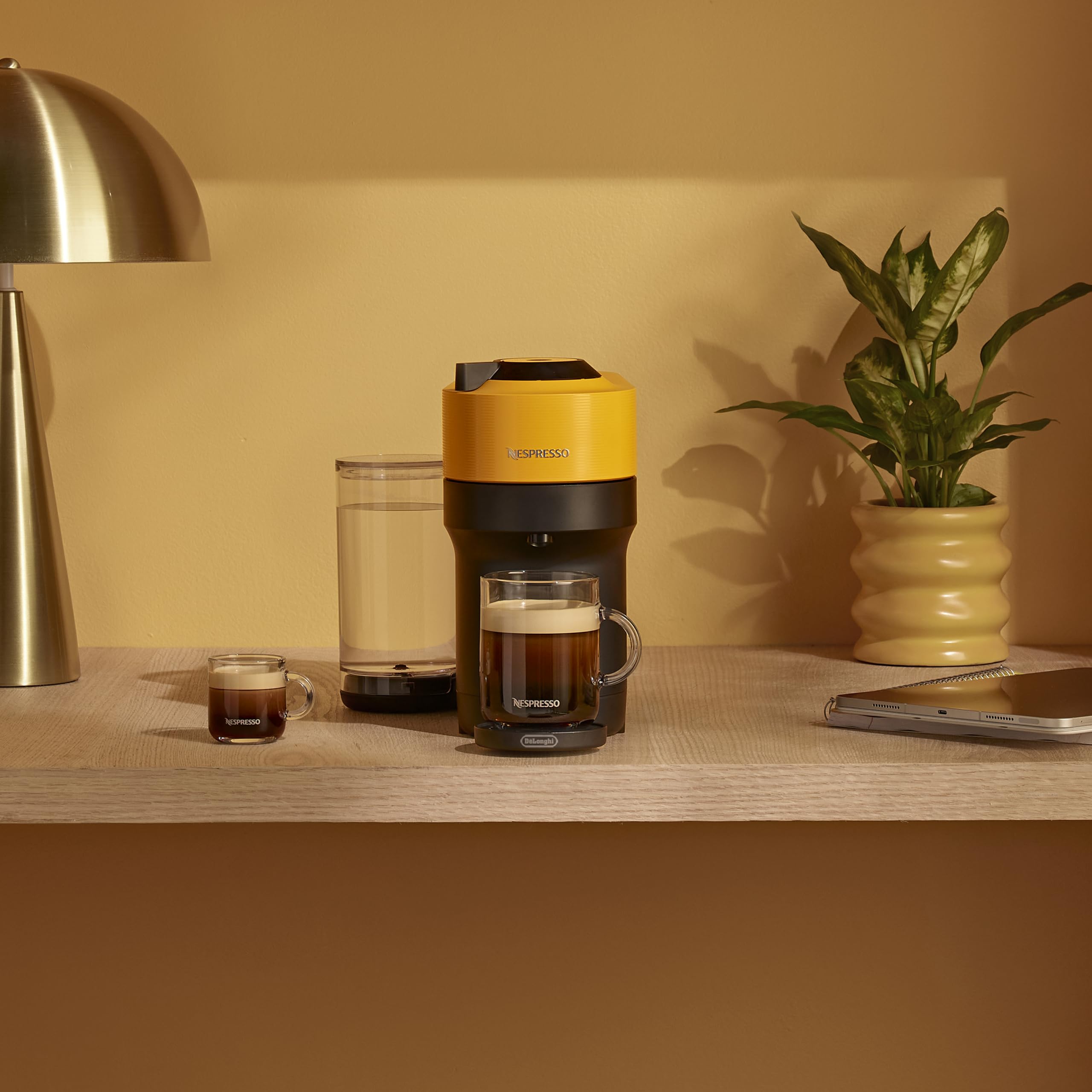 De'Longhi Nespresso Vertuo Pop+ Coffee & Espresso Machine with Mango Yellow Finish - Perfect for Home, Office & Small Spaces