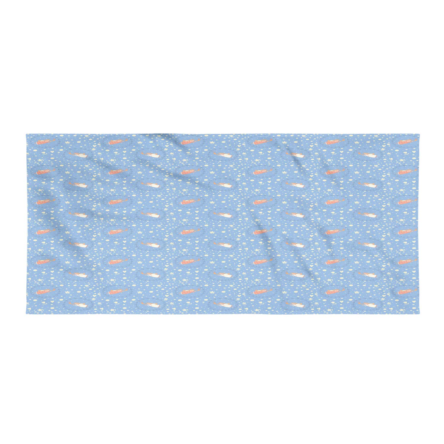 Ambesonne Quick Dry Microfiber Backpacking Towel - Christmas Angels Cartoon Pattern with Snowflakes & Flowers - Lightweight Compact Travel Towel for Camping, Hiking, Gym, Beach & Outdoor Activities