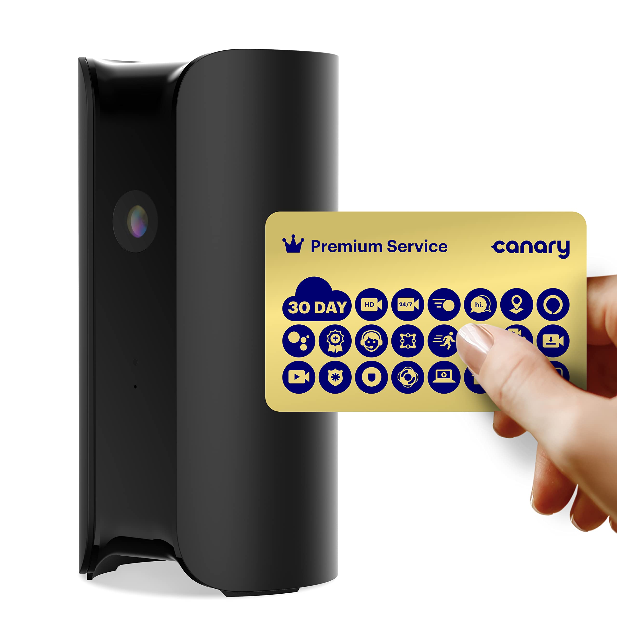 Canary Pro Indoor Home Security Camera with 1 Year Premium Service - 24/7 Live View, 30-Day Cloud Storage, Smart Alerts, Siren, Two-Way Audio, Night Vision & Climate Monitoring | Perfect for Baby Monitoring, Pet Watching & Home Security