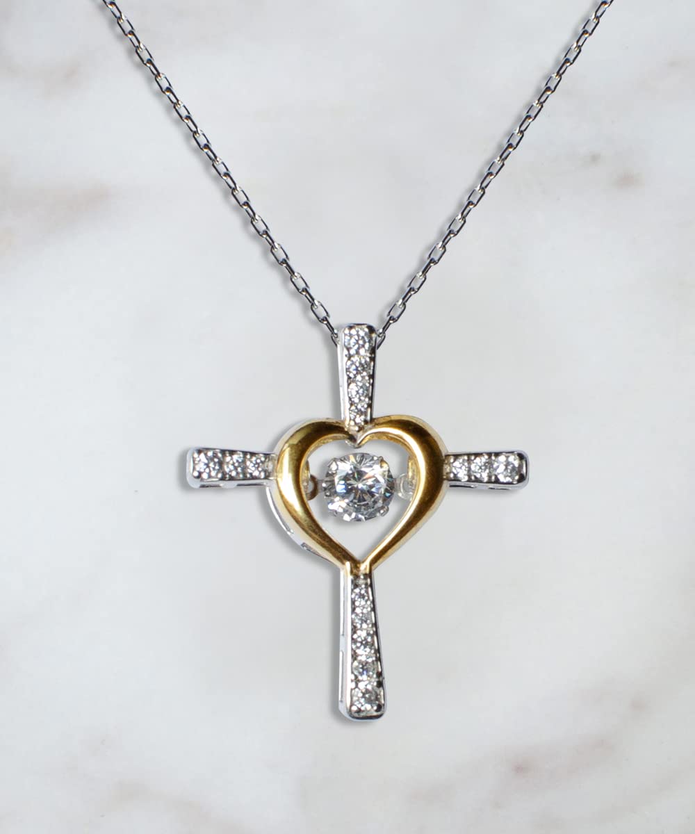 ZapBest Cross Dancing Necklace for Mom - Elegant Birthday Gift from Son or Daughter - Perfect for Mother's Day, Christmas & Special Occasions