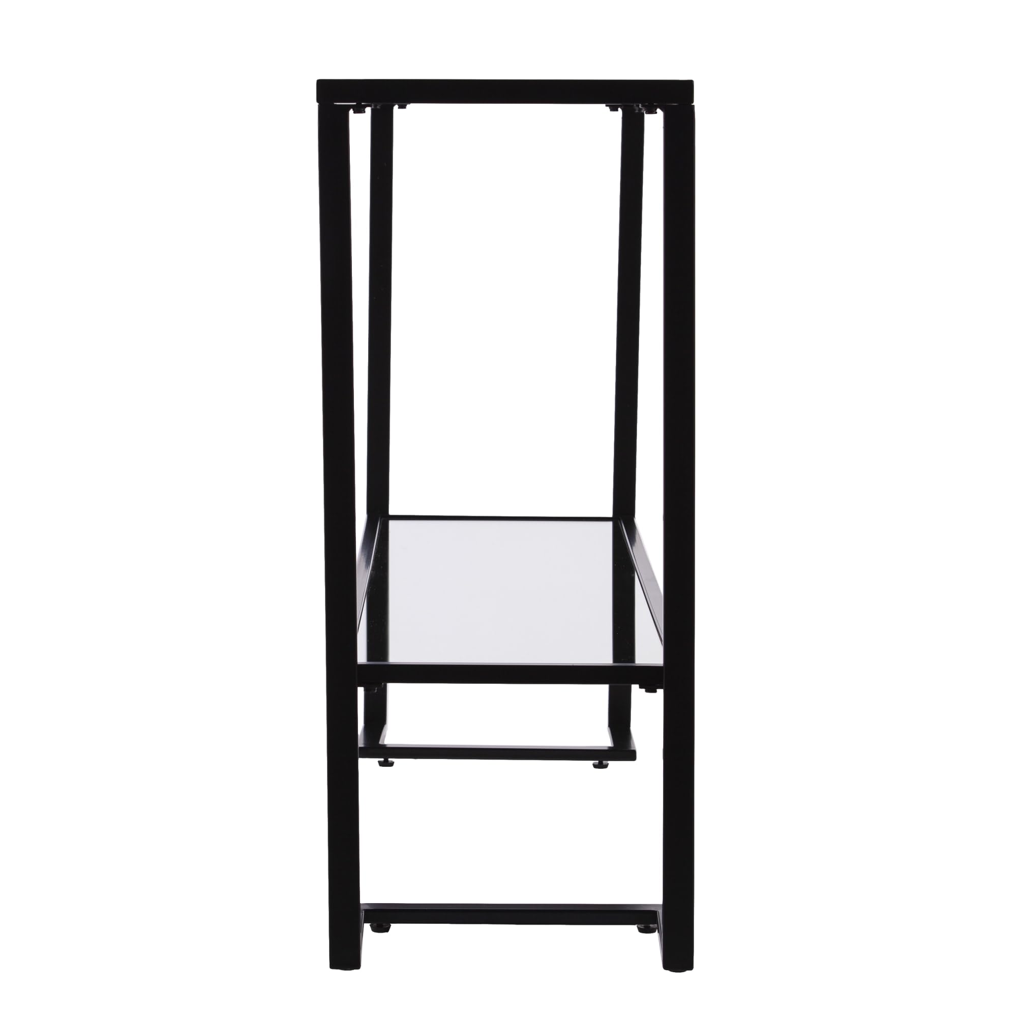 Southern Enterprises SEI Horten Black Glass Console Table - Elegant Entryway Furniture for Hallway, Living Room & Foyer Decor