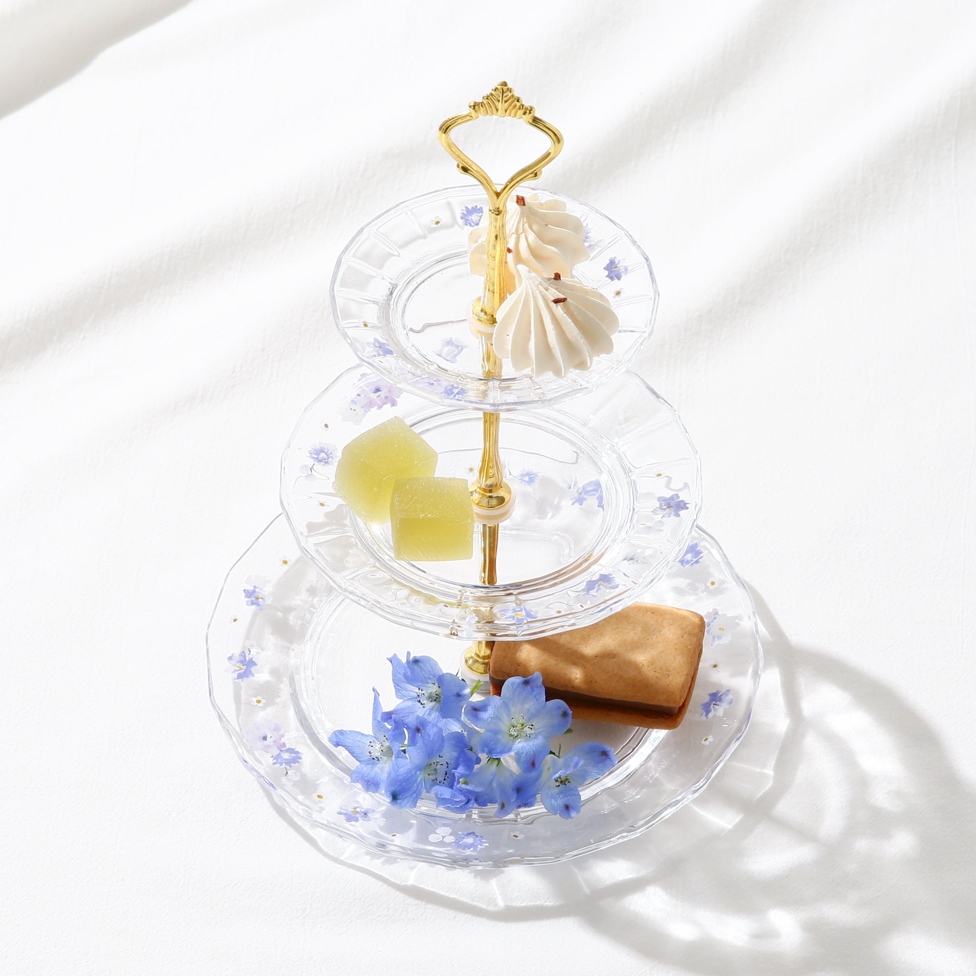 Elegant Purple Flower Frill Glass Stand - Perfect for Home Decor, Wedding Centerpieces & Gift Displays