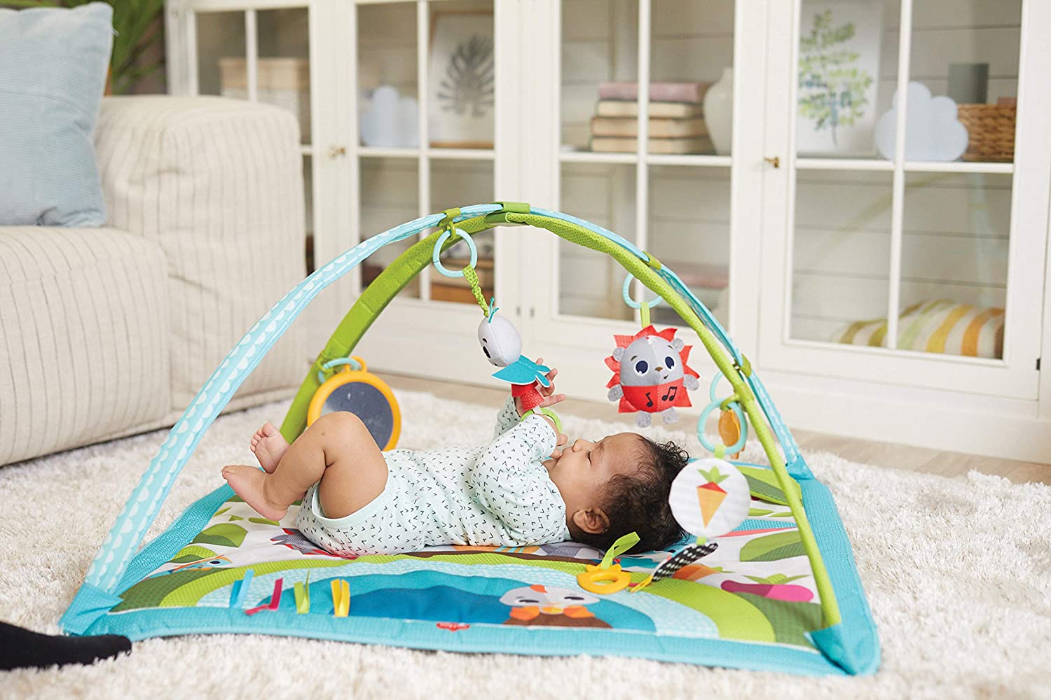 Tiny Love Meadow Days Sunny Days Activity Gym for Babies - Soft Playmat with Hanging Toys for Tummy Time & Sensory Development - Perfect for Newborns & Infants