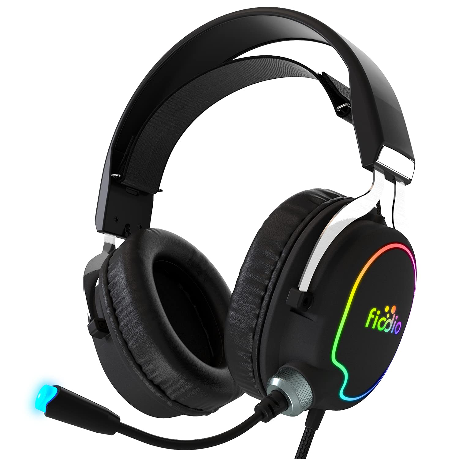 Best Gaming Headset with 7.1 Surround Sound for Xbox One, PS4, PC, Nintendo Switch & Mobile - Noise Cancelling Over-Ear Headphones with Mic, RGB LED Lights & Memory Foam Earpads - Perfect for Online Gaming, Streaming & Work from Home