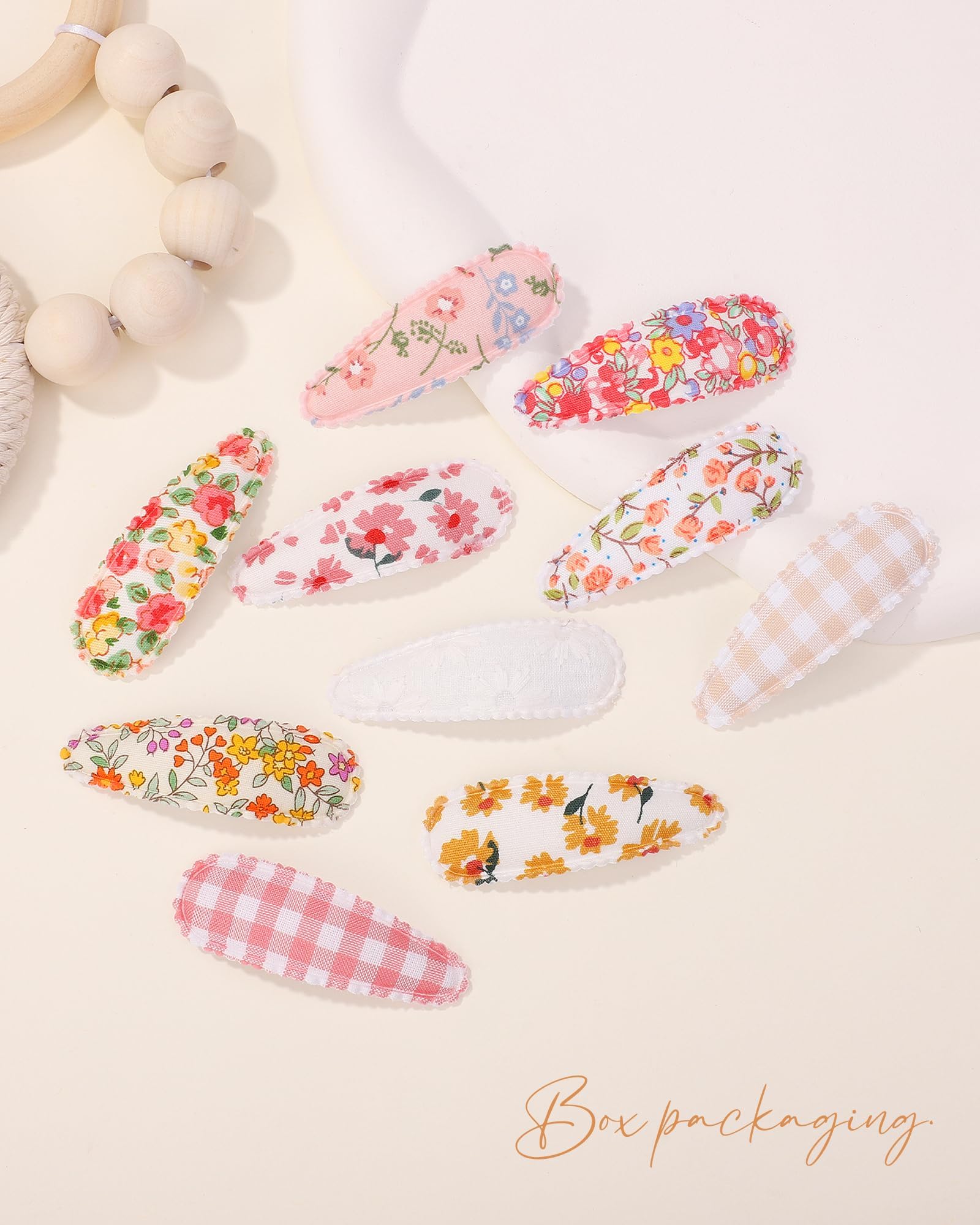 40 Pcs Floral Snap Hair Clips for Girls - Non-Slip Wrapped Flower Hairpins, Bows & Barrettes | Perfect for School, Parties & Everyday Hair Styling