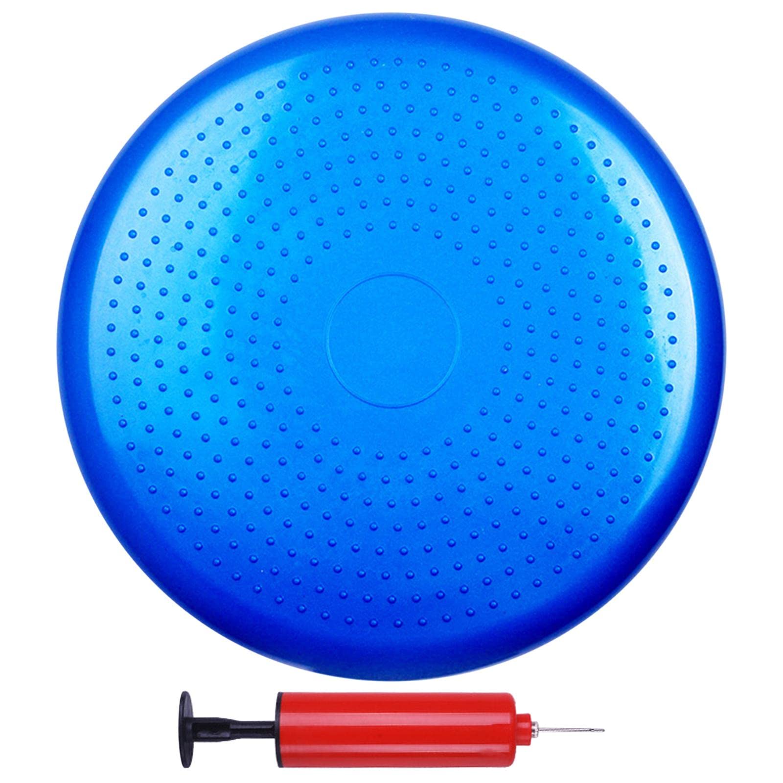 AMLESO Professional Balance Mat with Yoga Massage Ball - Anti-Slip Exercise Pad & Inflatable Fitness Cushion for Yoga, Pilates, Physical Therapy - Blue (Ideal for Home Gym, Rehabilitation & Core Training)