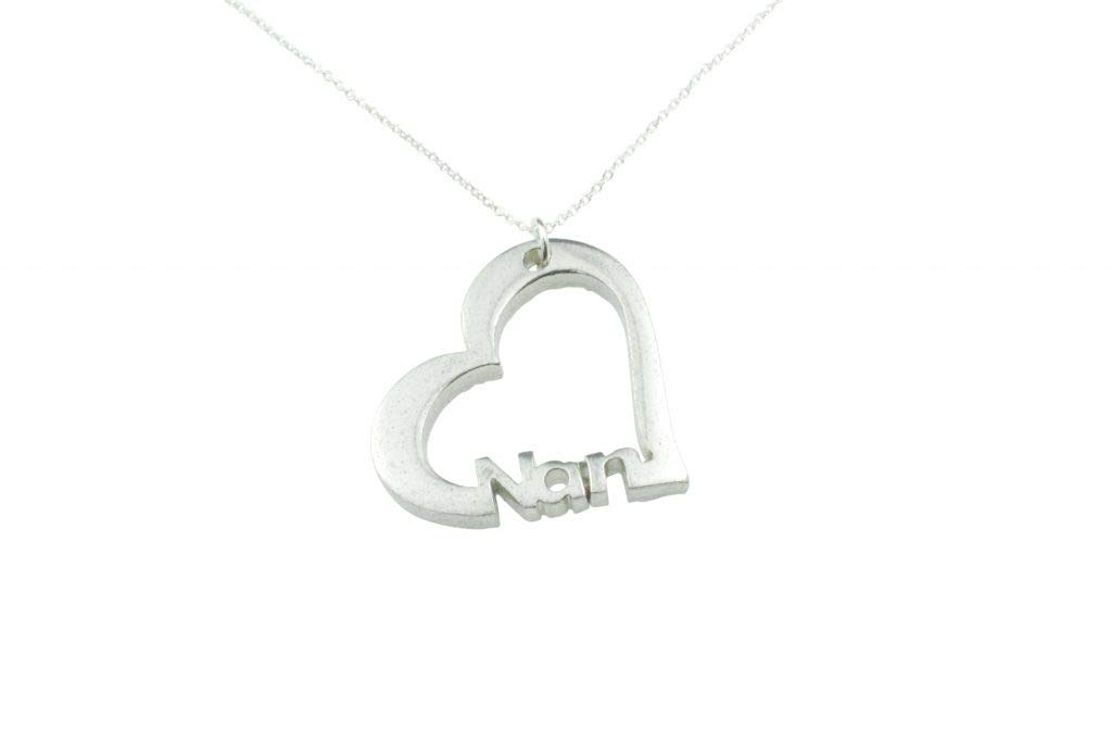 Anniversary Gifts for Her - Sterling Silver Heart Necklace with Nan Engraving | Perfect Mother's Day Present, Birthday Gift for Grandma, Wife & Loved Ones | Elegant Jewelry for Special Occasions & Everyday Wear