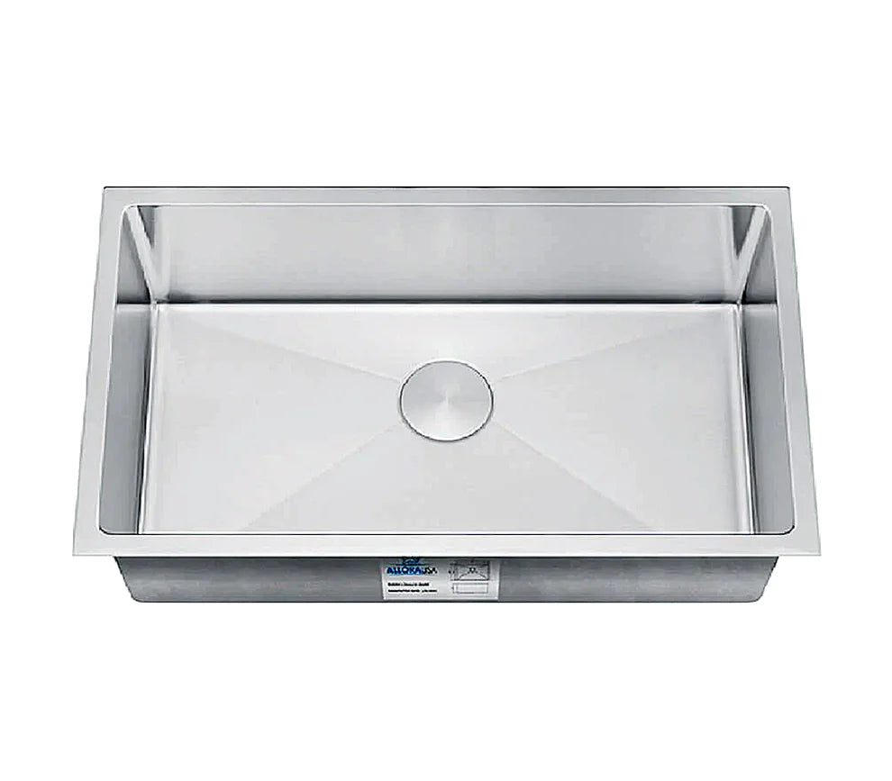 Allora USA KH 2918 R15 29x18x10 Inch Handmade Undermount Single Bowl Stainless Steel Kitchen Sink - Perfect for Modern Kitchens & Food Prep Stations