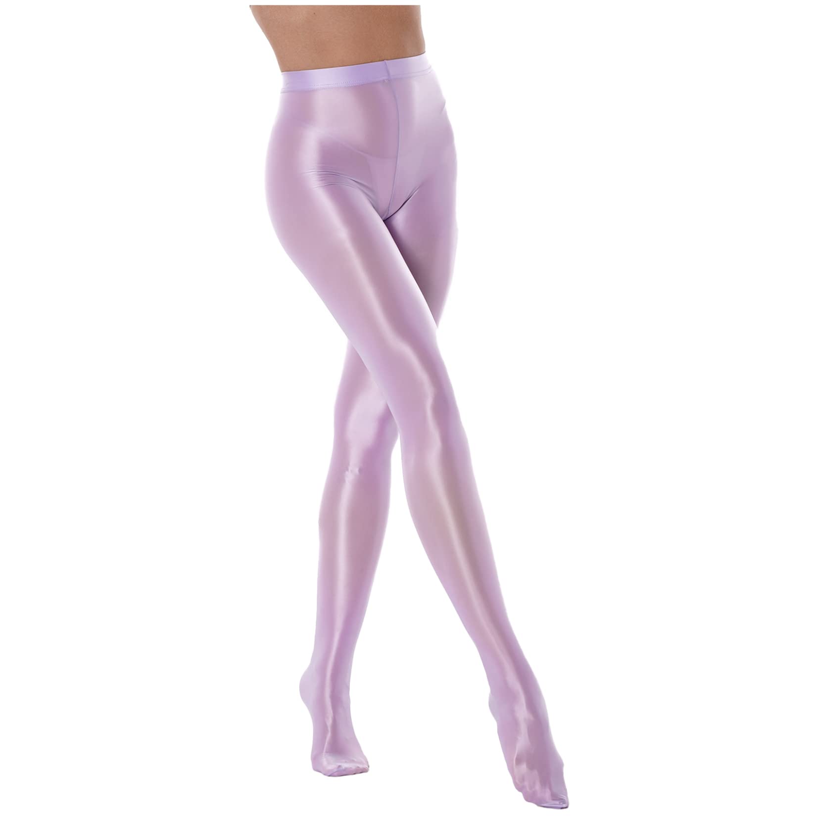 Shiny High Waist Yoga Pants for Women - Glossy Workout Leggings, Tummy Control Tights for Gym, Running & Lounge Wear - Plus Size Activewear with Stretchy Comfort