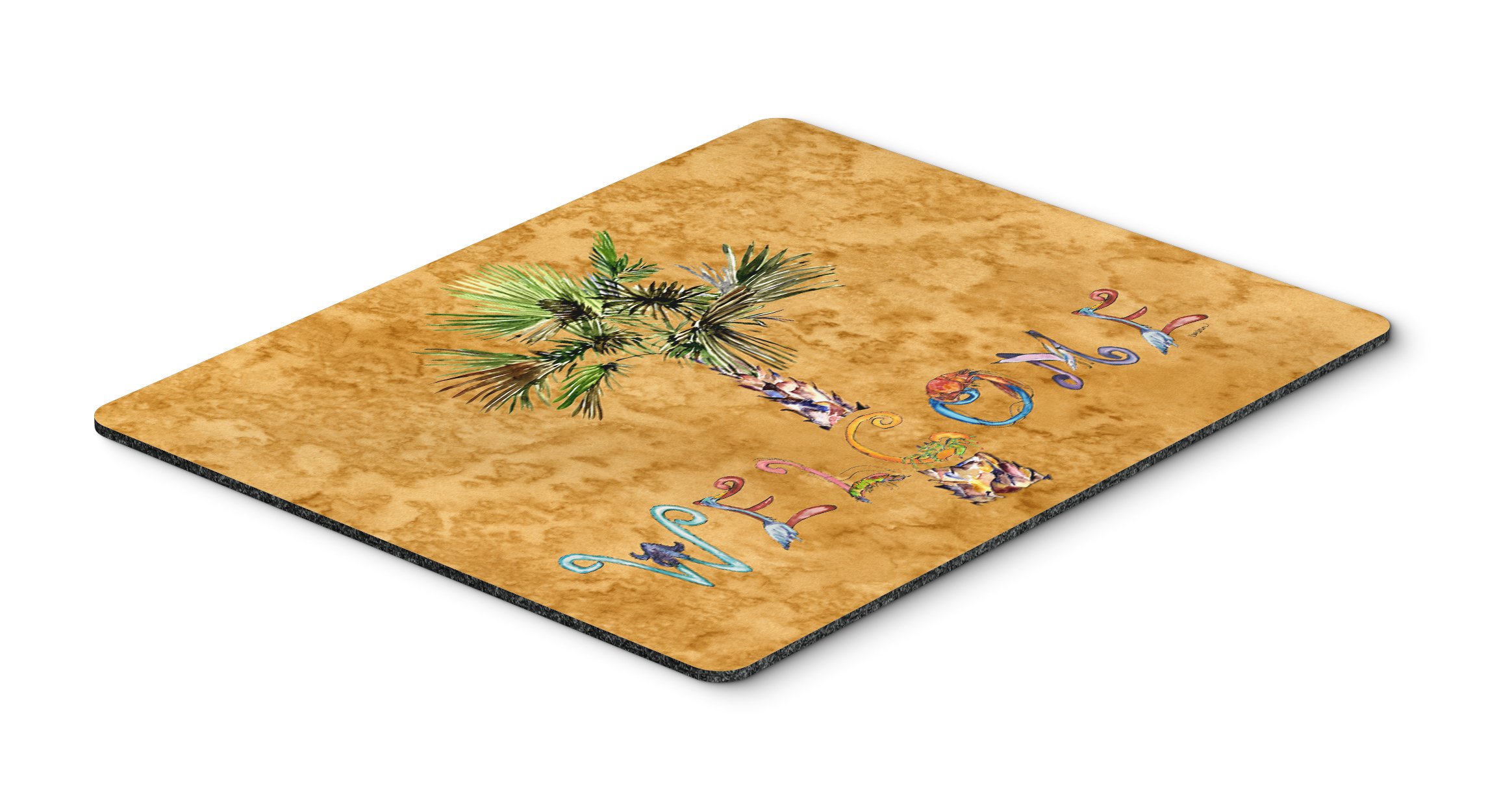 Caroline's Treasures 8709MP Gold Palm Tree Mouse Pad - Large Washable Non-Slip Desk Mat for Home Office, Gaming & Computer Work | Tropical Decor for Workstations & Desks