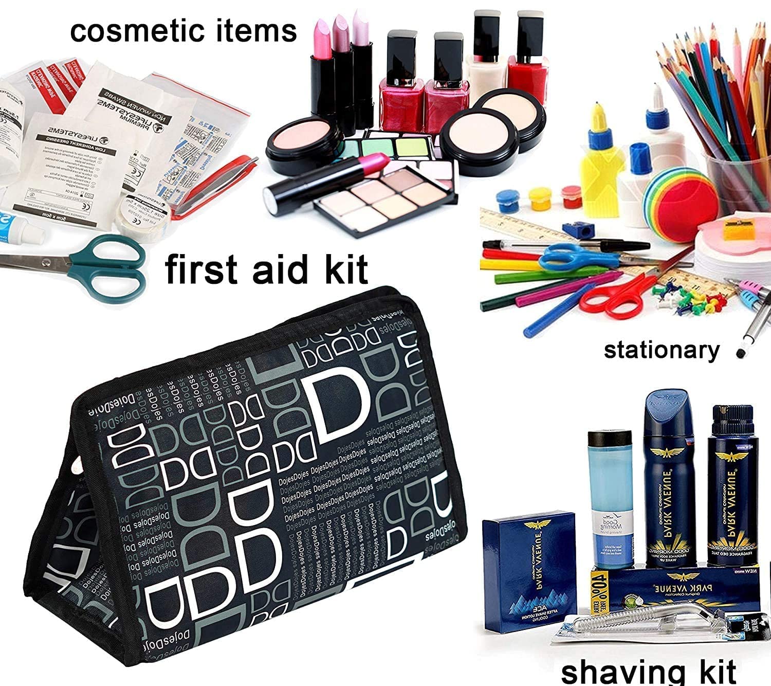 Lightning Hammerz Makeup Pouch Set of 3 - Travel Cosmetic Organizer & Toiletry Storage Bag for Women, Girls & Men - Perfect for Travel, Gym, and Daily Essentials Organization
