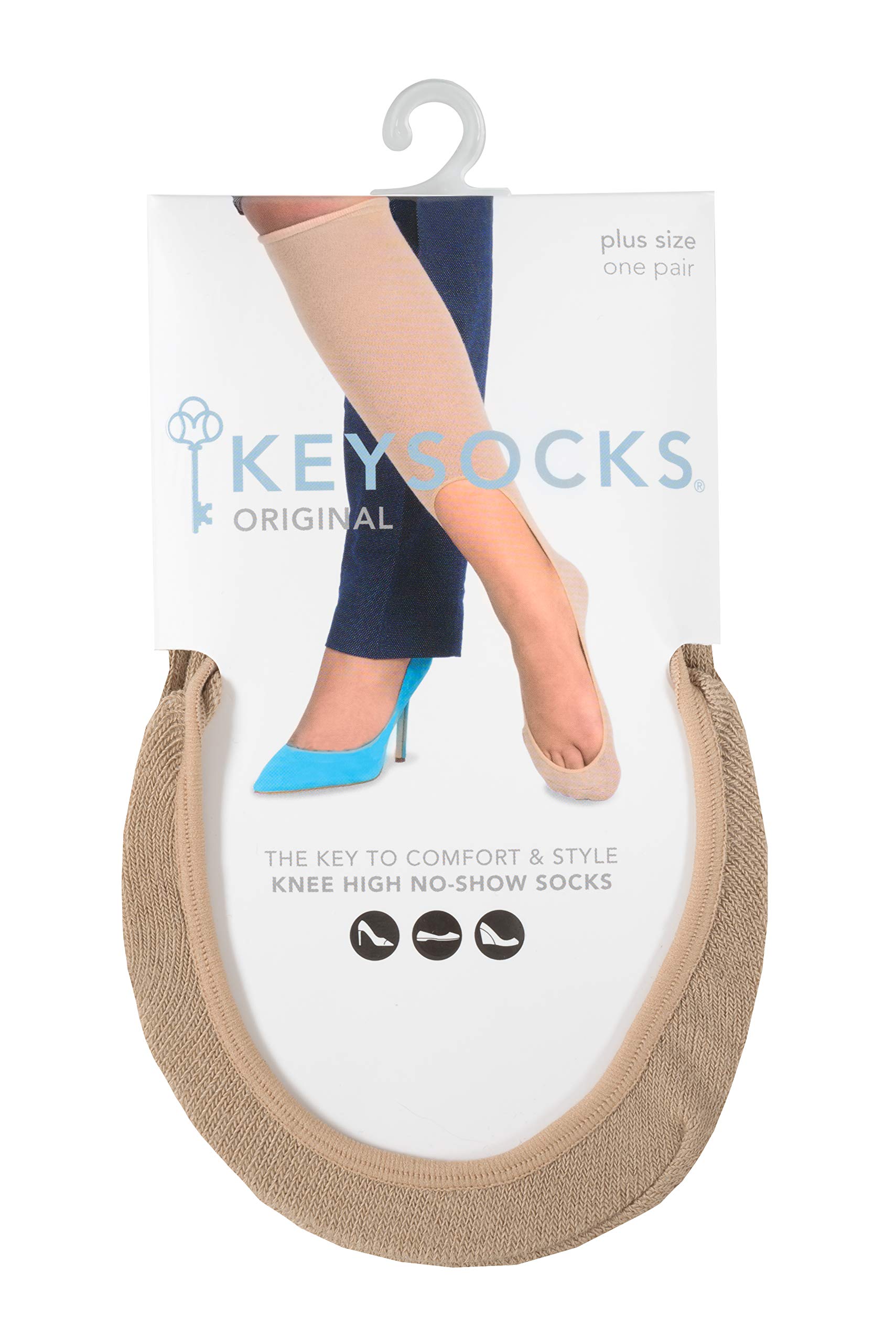 KEYSOCKS Women's Original No-Show Knee High Socks - Invisible Comfort Socks for Sneakers, Flats & Loafers - Perfect for Workouts, Running & Everyday Wear