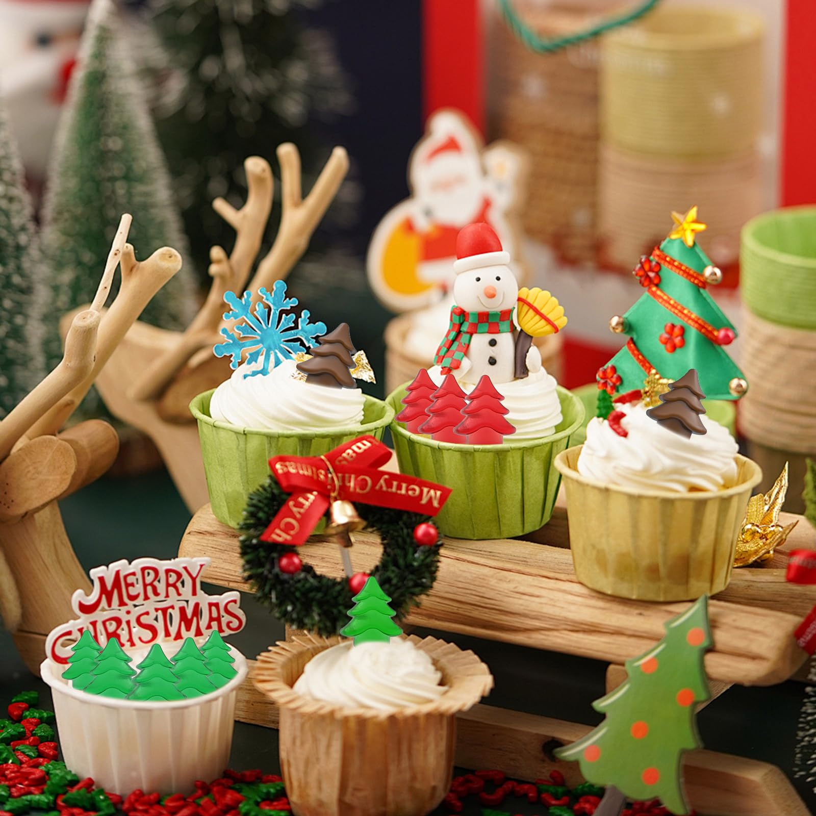 3D Mini Christmas Tree Silicone Candy Molds - 100 Cavity Non-Stick Baking Tray for Chocolate, Caramels, Cookies & Hard Candy | Perfect for Holiday Treats, DIY Gummies & Christmas Party Desserts