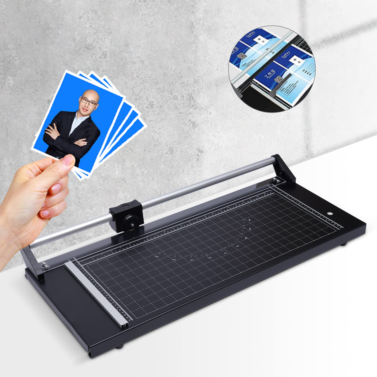 24 Inch Manual Rotary Paper Trimmer - Precision Cutter for Photo Paper, Film, Art Card Stock & Labels | Perfect for Scrapbooking, Crafting & Office Use