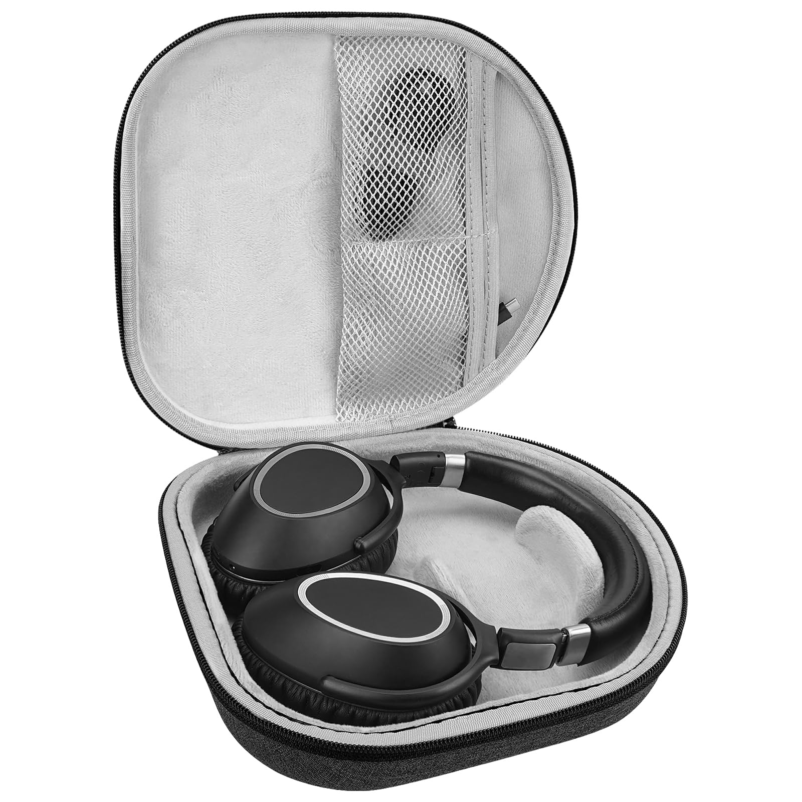 Geekria Shield Hard Shell Travel Case for On-Ear/Over-Ear Headphones - Protective Storage Bag with Cable Compartment (Dark Grey) - Perfect for Travel, Commuting & Home Organization