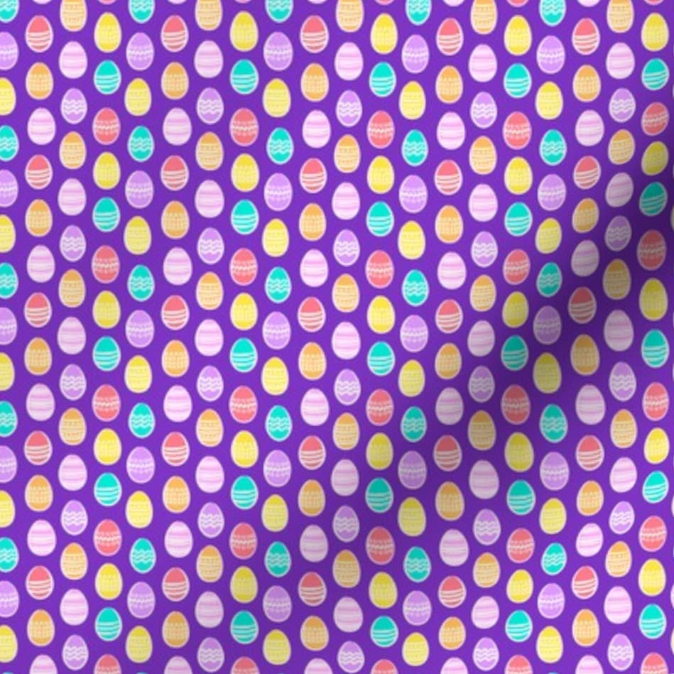 Micro Scale Easter Eggs Purple Cute Bunny Printed Minky Fabric by The Yard - Soft Plush Fabric for Sewing Baby Blankets, Quilt Backing, DIY Crafts & Home Decor - Perfect for Easter Decorations & Nursery Projects