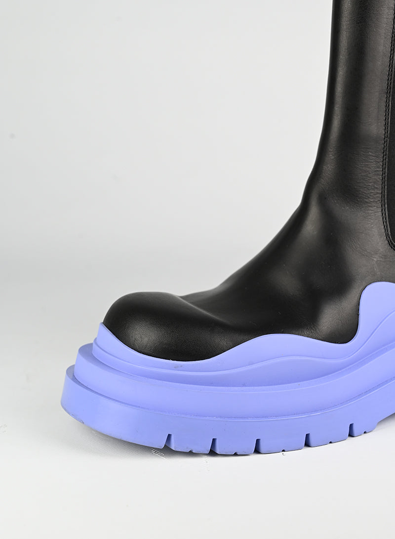 Bottega Veneta Black & Lilac Boots Size 36.5 - Stylish & Comfortable for Women's Fall Fashion, Office Wear & Night Out
