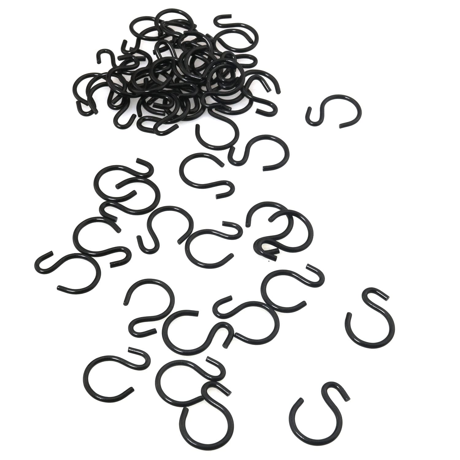50 Pcs 1 Inch Small Black S Hooks - Mini Hanging Hooks for Jewelry, Ornaments, Keys & Home Decor - Perfect for DIY Crafts, Wall Decor & Organizing