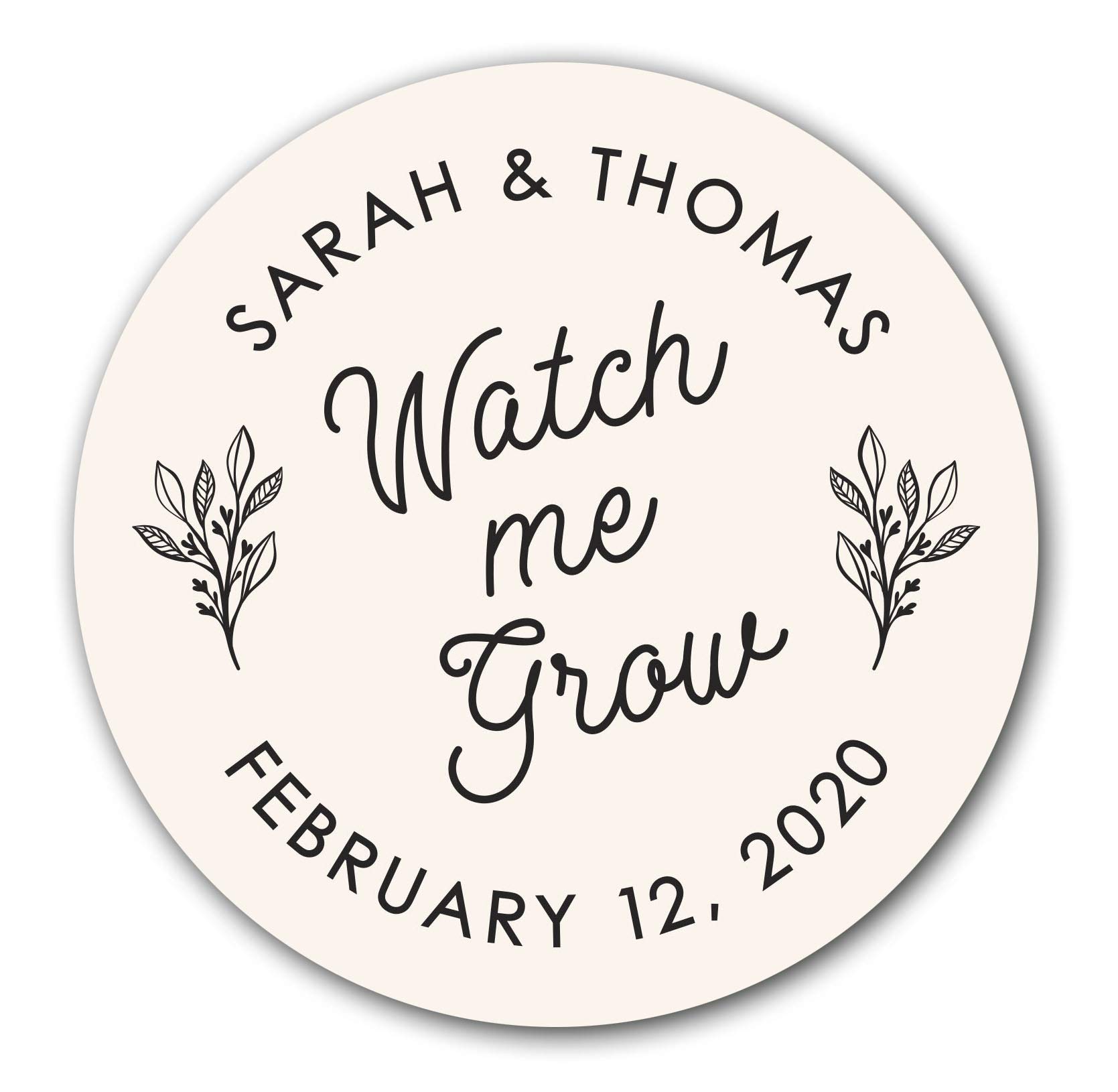 Watch Me Grow Stickers - Greenery & Succulent Wedding Favor Labels (22:10) - Perfect for Plant-Themed Parties, Bridal Showers & DIY Garden Gifts