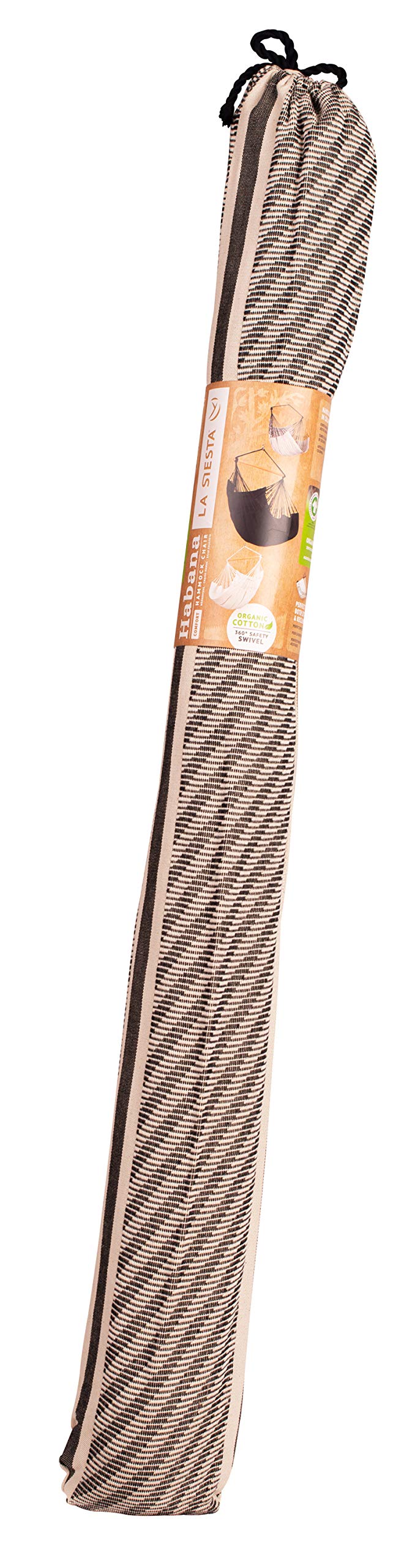 La Siesta XL King Habana Cotton Hanging Hammock Chair - Indoor/Outdoor Boho Swing Chair for Bedroom, Patio & Garden - Supports 355 lbs - Zebra Print - Perfect for Relaxing, Reading & Napping