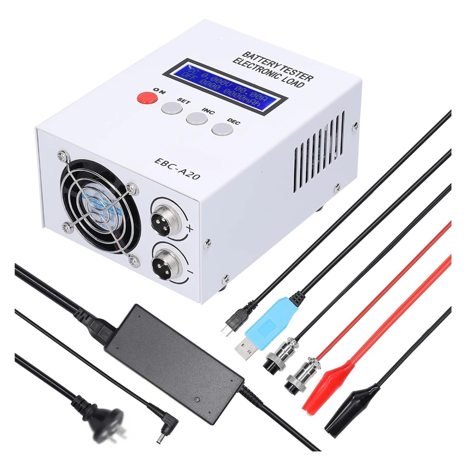 EBC-A20/EBD-A20H 30V 20A 85W Battery Capacity Tester - 5A Charge & 20A Discharge for Li-ion, Lead Acid, NiMH Batteries - Perfect for RC Cars, Solar Power Systems & DIY Electronics Projects (EBC-A20 Model)