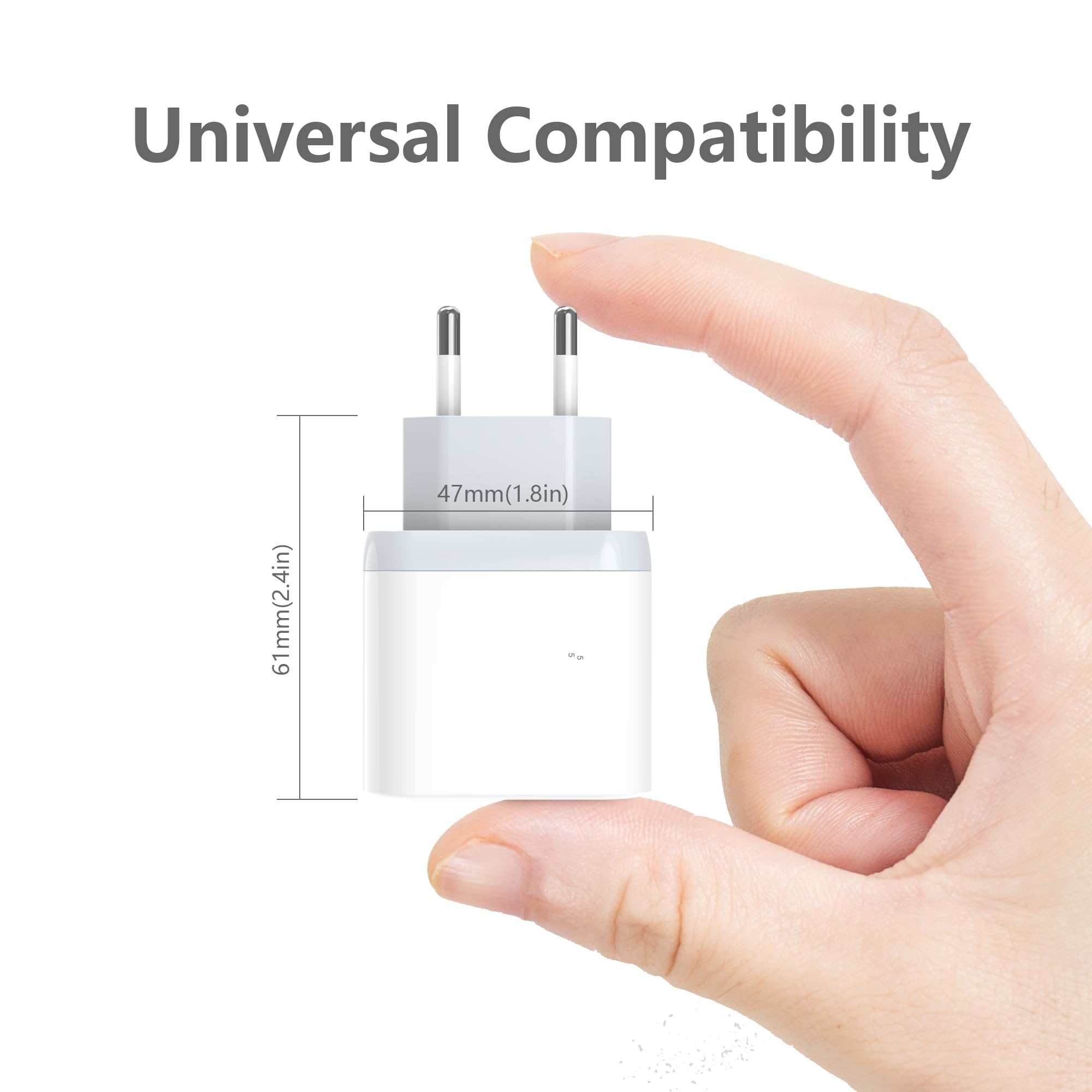 Anigaduo 25W USB C Fast Charger with 2M Cable - Compatible with iPhone 14/14 Plus/14 Pro/14 Pro Max/13/12/11/SE/X/XS/XR & AirPods - USBC Wall Plug Type C Power Adapter - Perfect for Home, Office & Travel Charging