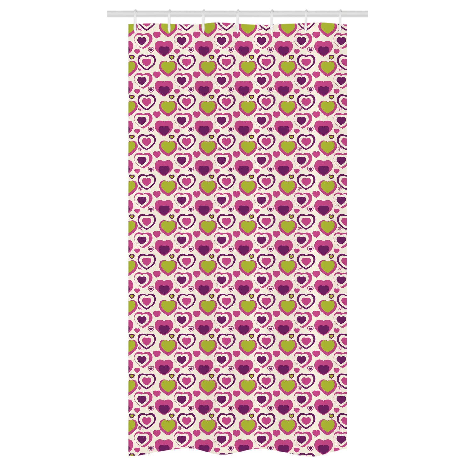 Ambesonne Hearts Stall Shower Curtain - Pastel Love Theme Romantic Bathroom Decor, 36