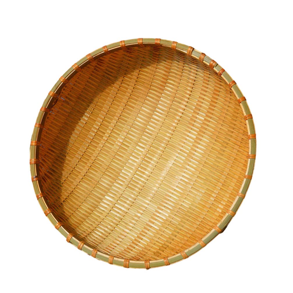 Premium Hemoton Woven Basket - Round Rattan Storage Organizer for Fruits, Vegetables, Herbs & Bread | Multi-Purpose Serving Tray & Wall Hanging Decoration | Perfect for Kitchen, Dining, Farmhouse Decor & Gift Giving