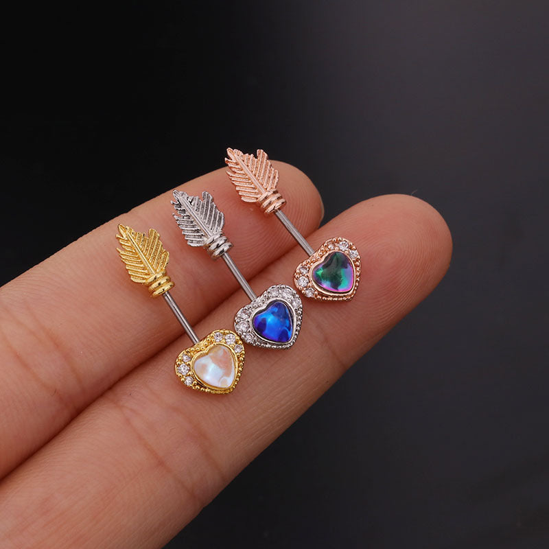 20G Cartilage Tiny Stud Earrings - Moonstone Stud Earrings for Women | HSPJ261 | Perfect for Daily Wear, Gifts, and Special Occasions