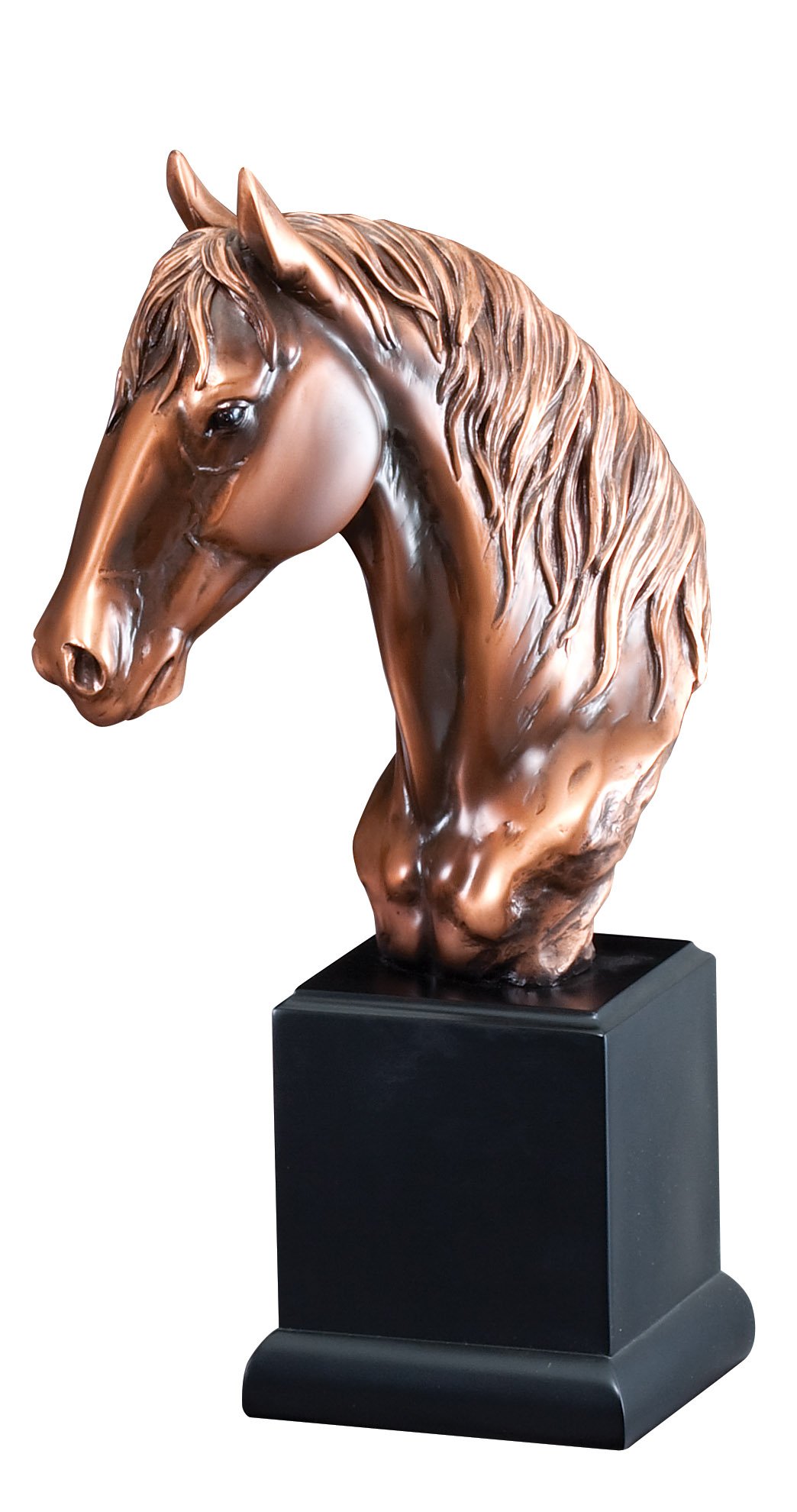 Customizable Antique Bronze Electroplated Horse Head Trophy - Personalized Awards & Gifts for Equestrian Events, Sports Achievements, Office Recognition & Home Decor