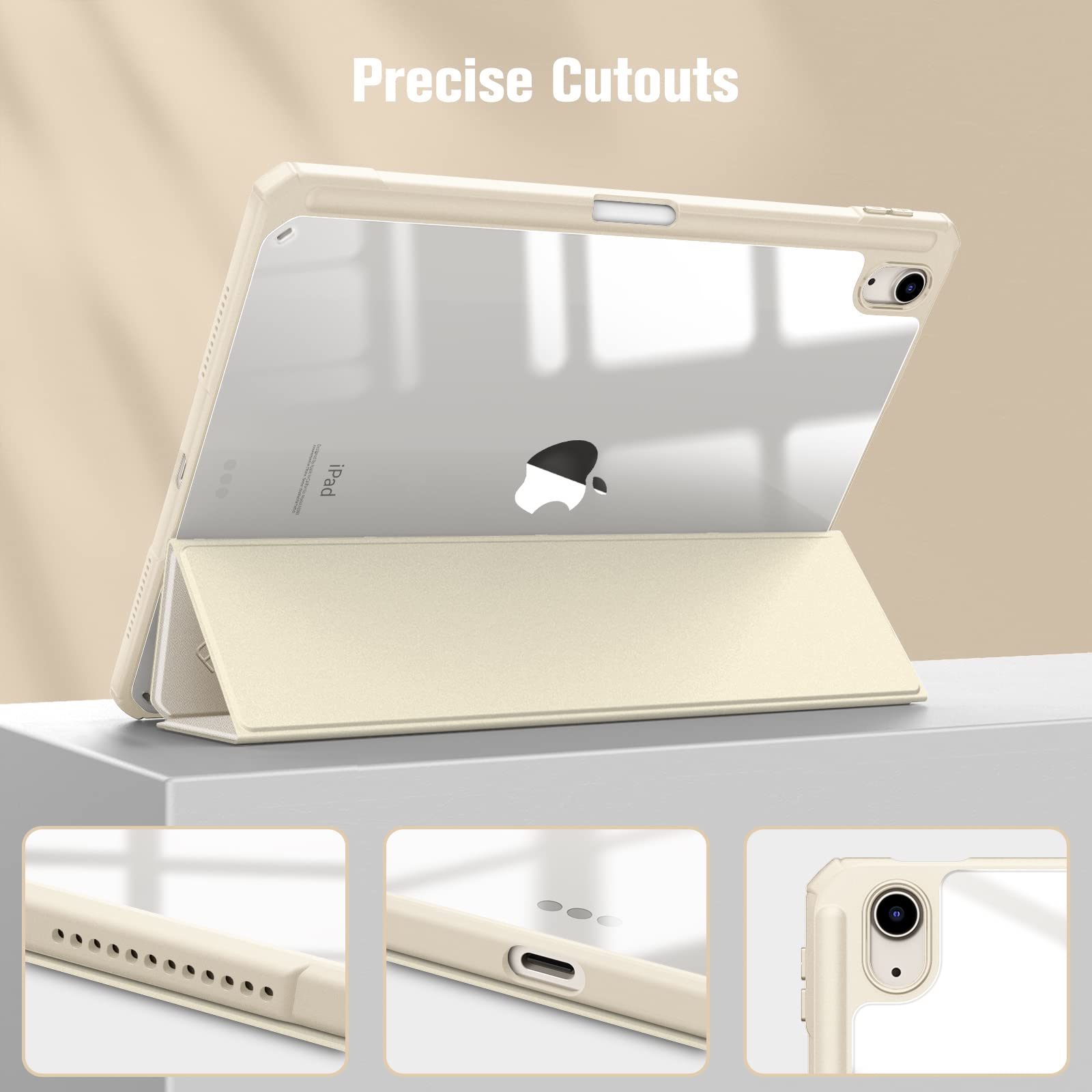 FINTIE Ultra Slim Lightweight Clear Case for iPad Air 11 Inch (2024/5th Gen/4th Gen 10.9