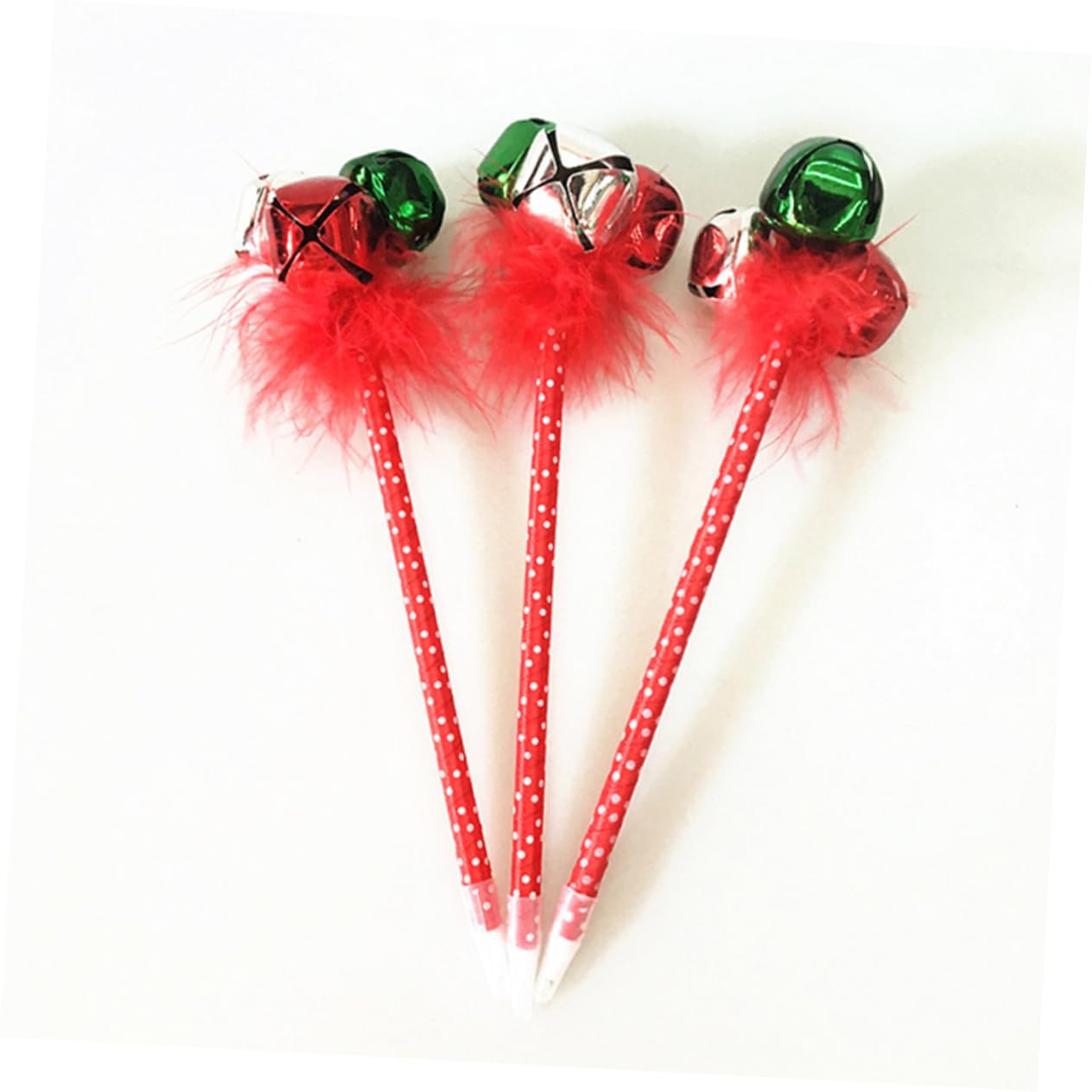 NUOBESTY 3 Sets Christmas Jingle Bell Ballpoint Pens - Festive Red & Green Writing Pens for Kids (30 Pack) - Perfect for Holiday Gift Giving, School Supplies & Creative Writing