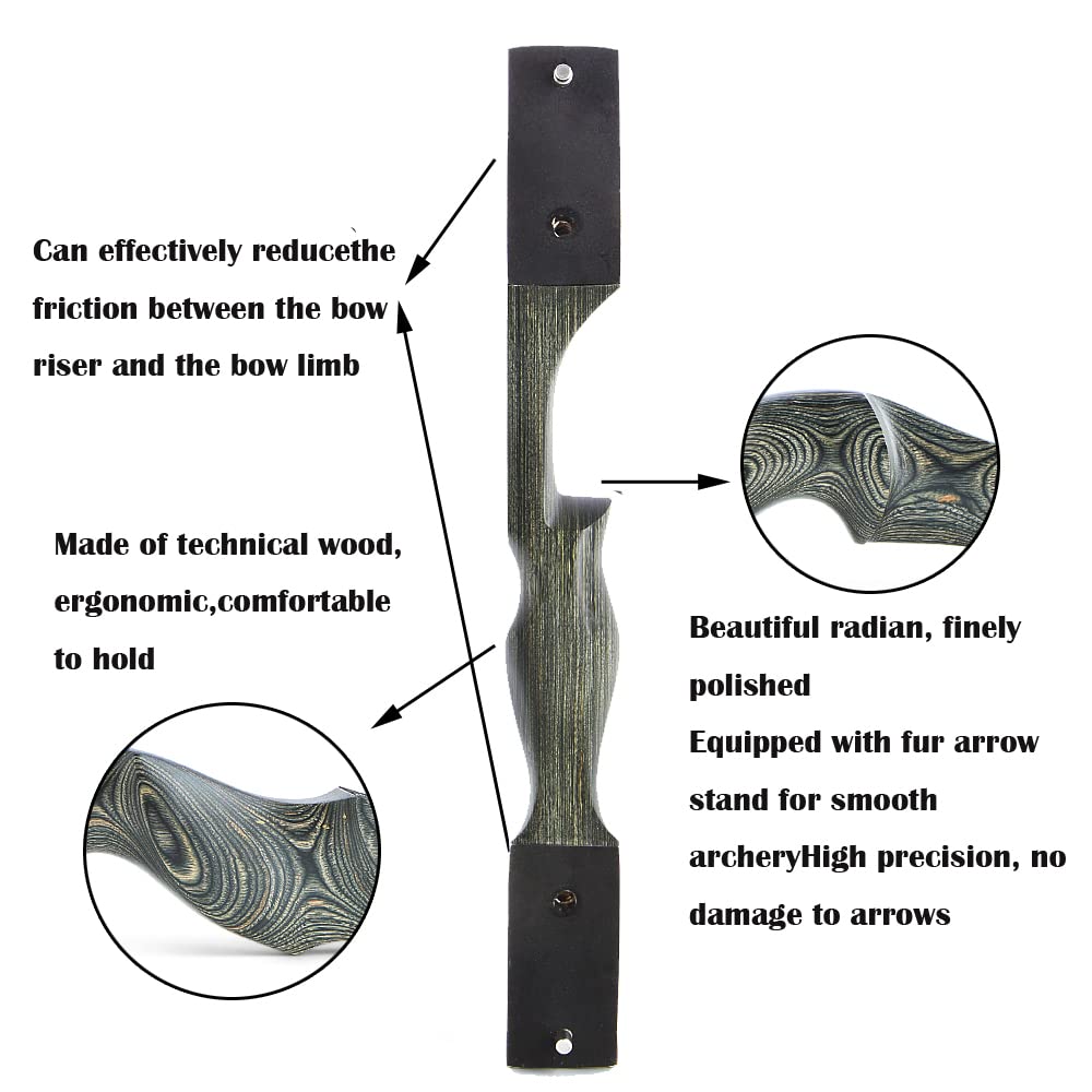 60 Inch Black Hunter Takedown Longbow 20-60lbs - Traditional Wood Longbow for Right & Left Hand - American Hunting Bow for Outdoor Archery, Target Practice & Survival Training