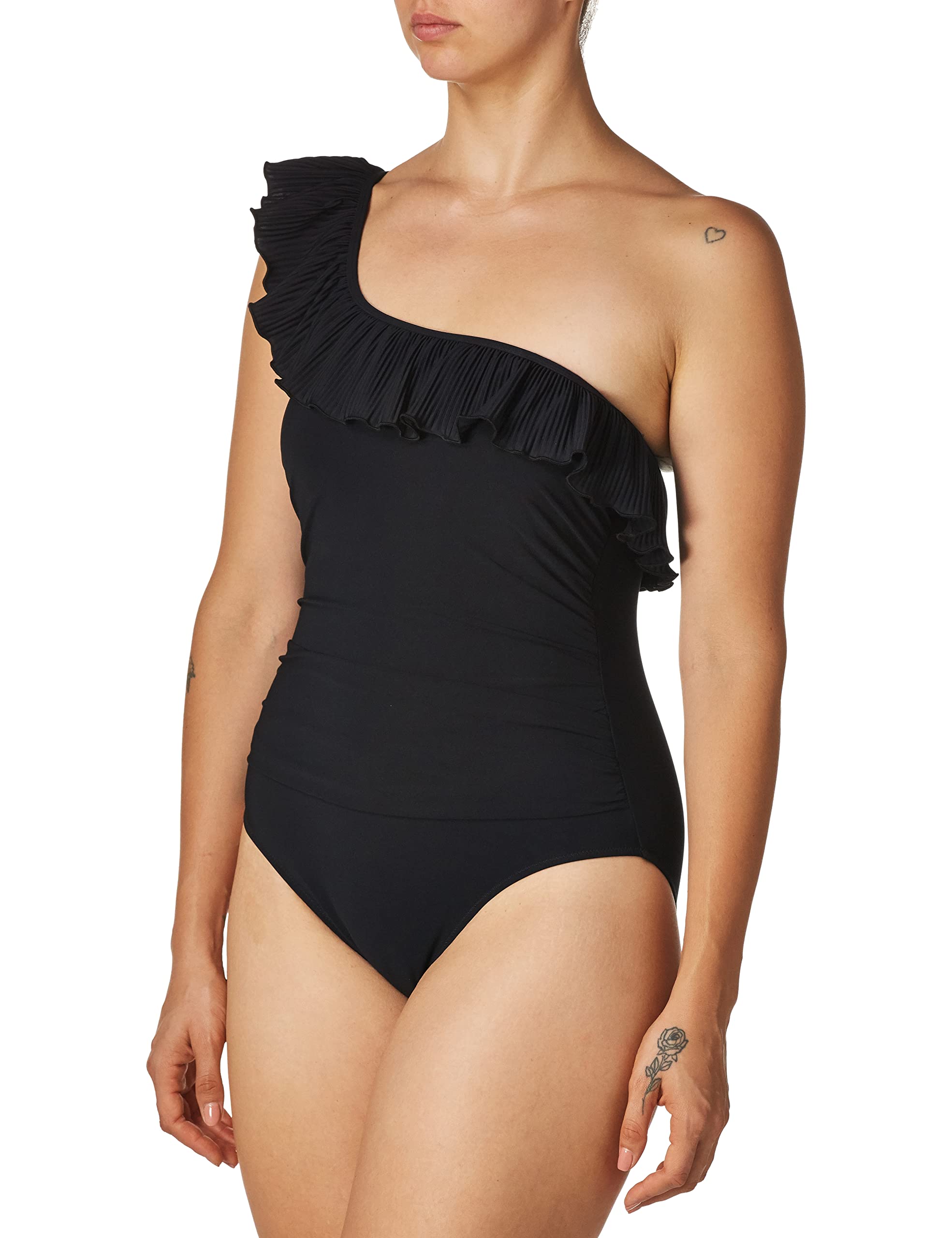 Gottex Women's Ruffle Shoulder One Piece Swimsuit - Flattering Swimwear for Beach, Pool & Vacation | Plus Size & Standard Sizes Available