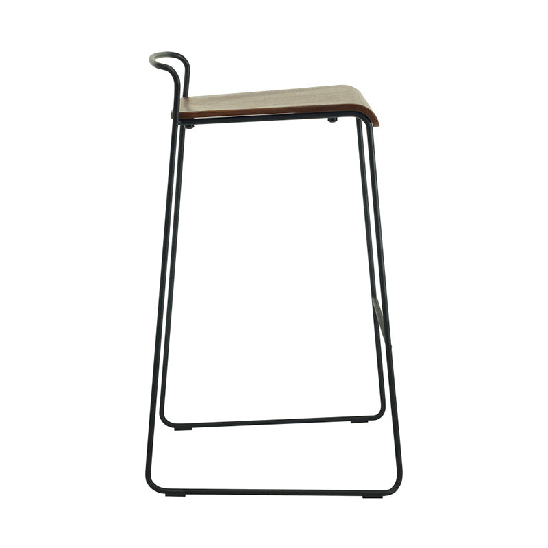 CAMILA Bar Stool - Solid Walnut Wood Counter Height Stool with Backrest - Modern Kitchen Island & Breakfast Nook Seating for Home & Cafe