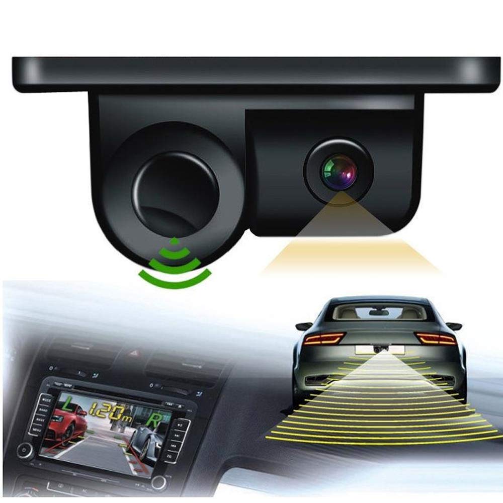 Polarlander 2-in-1 Car Rear View Camera with Parking Sensor - 170° Wide Angle Auto Reversing Backup Camera Kit for Safe Parking & Night Driving (Perfect for SUVs, Trucks & RVs)
