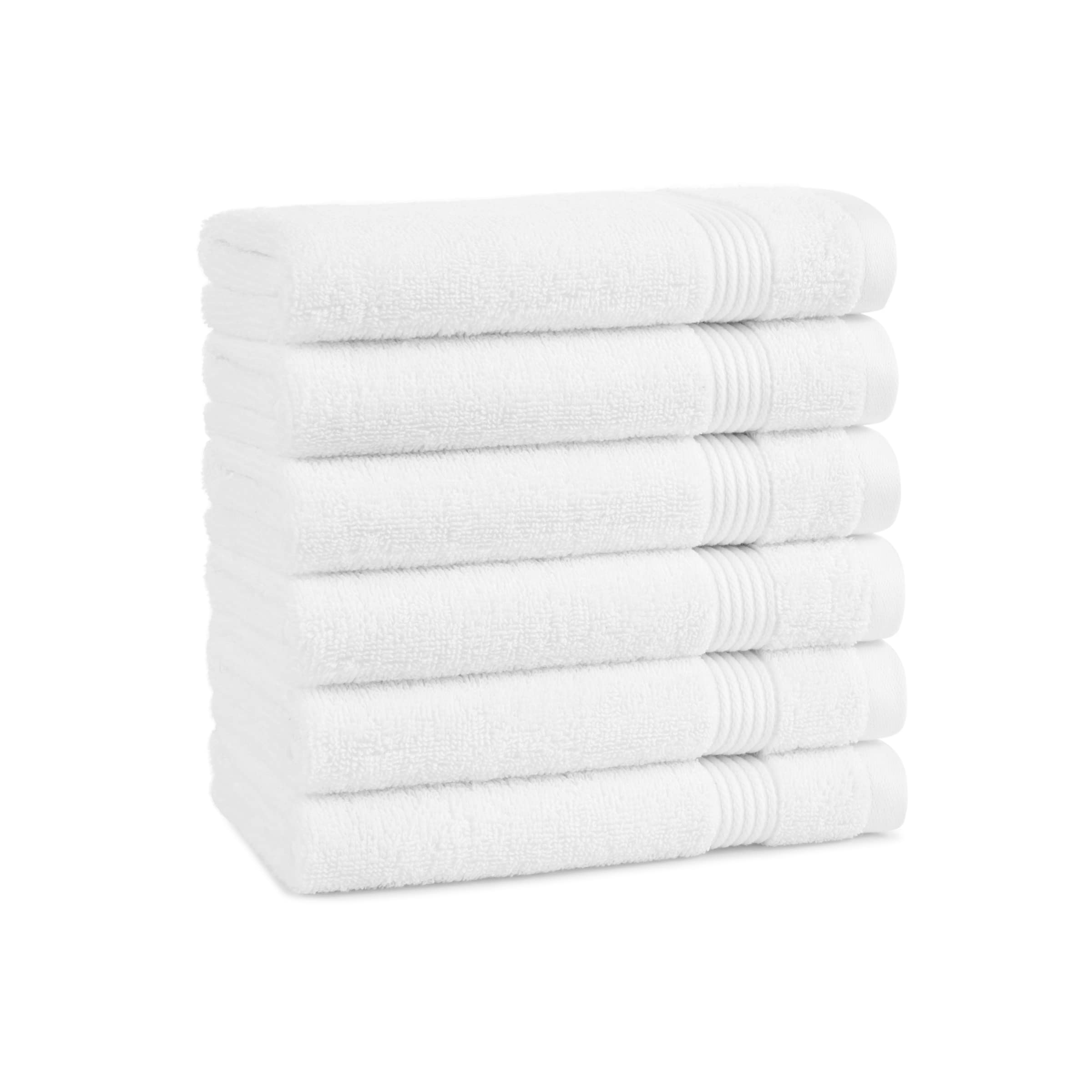 Arkwright Makeup Remover Wash Cloths & Luxury Cotton Hand Towels Set - Soft Pink Facial Cleansing Cloths & White Bath Towels for Skincare & Spa | Perfect for Daily Face Cleansing, Makeup Removal & Gentle Exfoliation