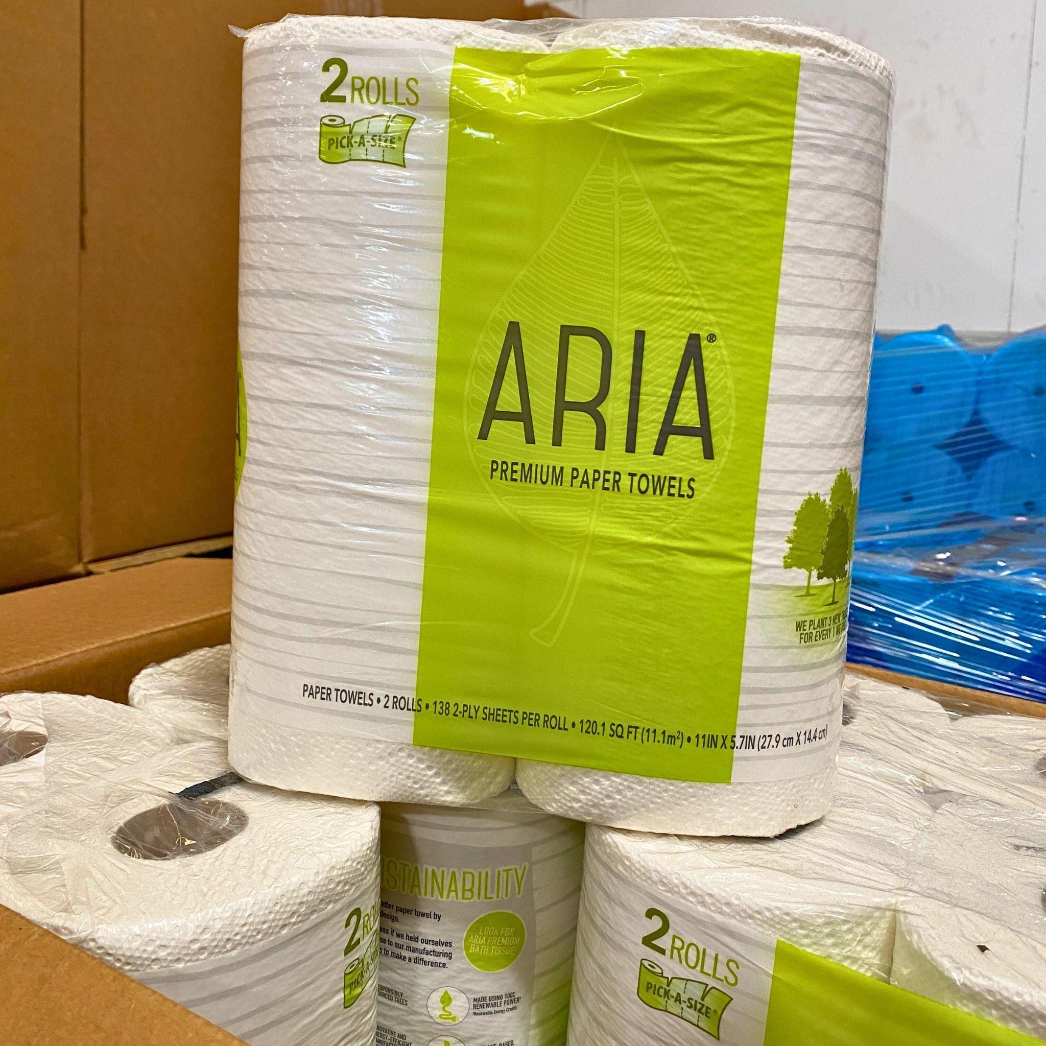 ARIA 2-Ply Toilet Paper, 2 Rolls (138 Sheets Each) - 192 Pcs Pallet | Bulk Bathroom Tissue for Home, Office & Commercial Use