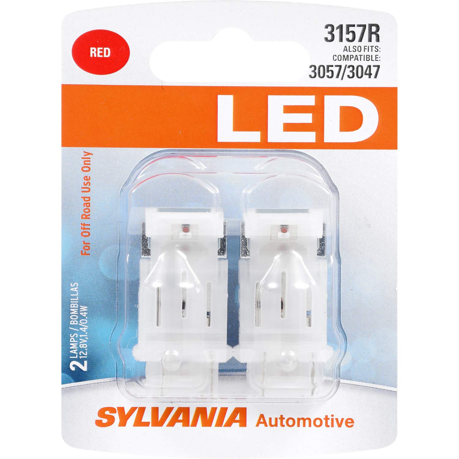 SYLVANIA 3157 LED Red Bulbs - Bright Stop & Tail Lights (2-Pack) for Cars & Trucks