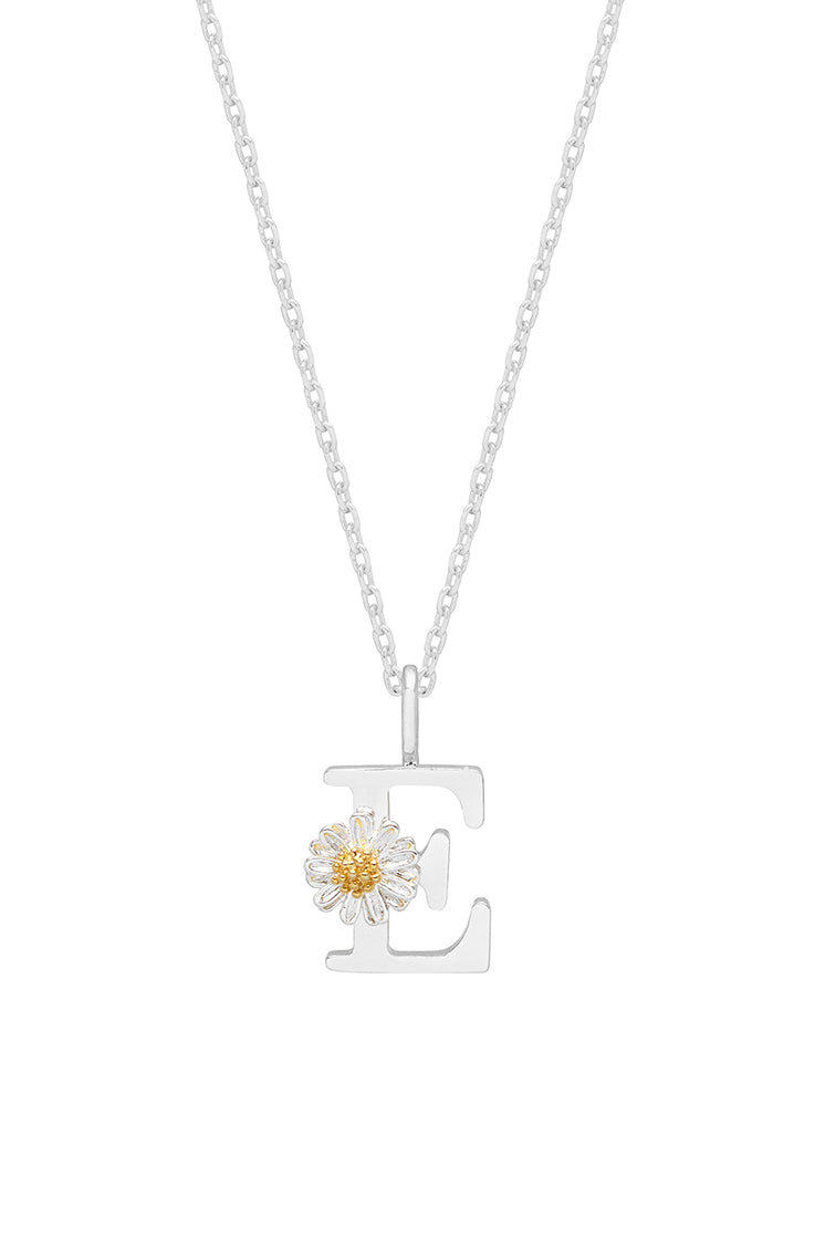 Wildflower Initial Pendant Necklace - Personalized Floral Letter Jewelry for Women - Perfect for Birthdays, Anniversaries & Everyday Wear