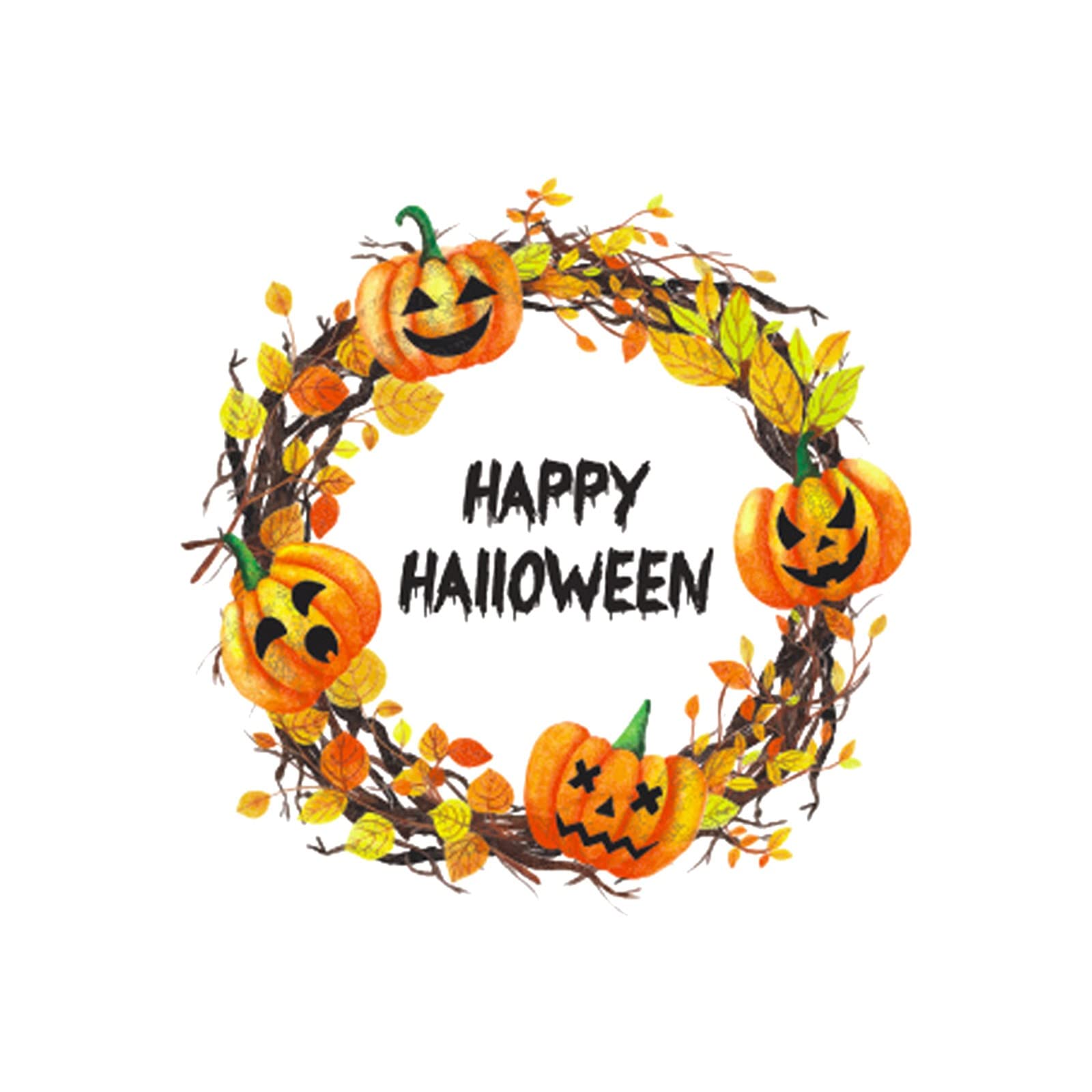 TTzhiye Halloween Garland Stickers - Funny Pumpkin Expression Self-Adhesive PVC Door & Window Decals - Perfect for Home Decor, Party Photo Booth Backdrops & Camera Props (Style A, One Size)