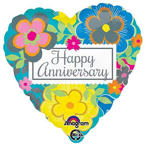 LOONBALLOON 18 Inch Floral Anniversary Balloons - Large Bright Party Decorations for Wedding, Birthday, Anniversary & Special Events Celebration