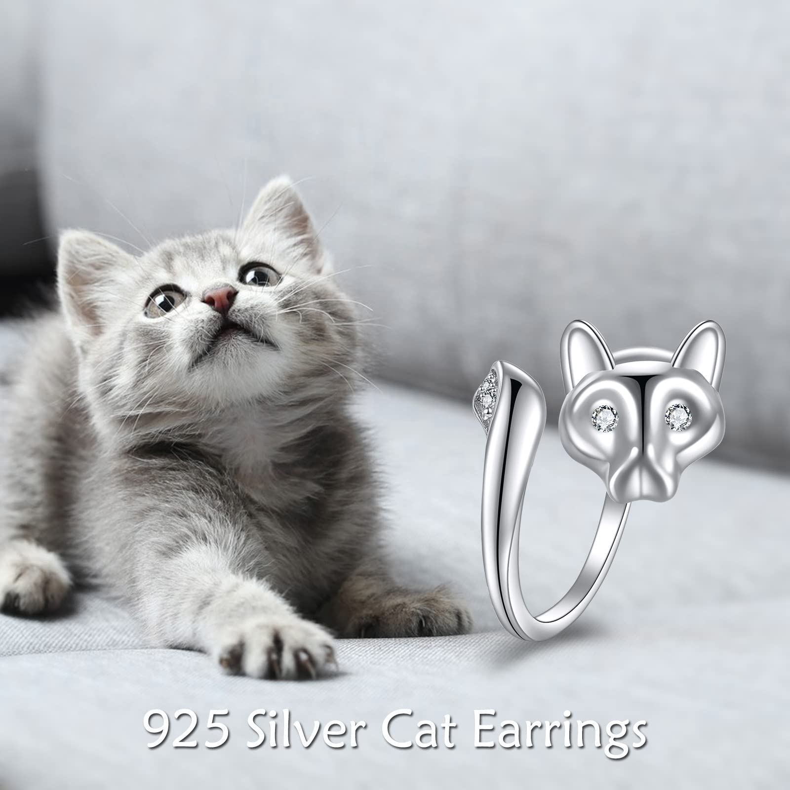 YFN Sterling Silver Adjustable Animal Rings for Women & Men - Open Ring Jewelry Gifts for Everyday Wear, Parties & Special Occasions
