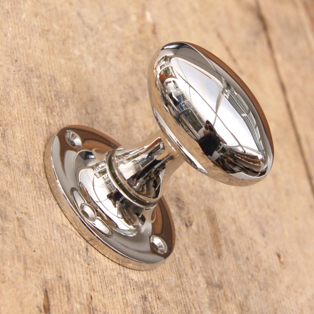 Polished Nickel Oval Door Knobs - Elegant & Durable Hardware for Interior Doors - Perfect for Bedrooms, Bathrooms & Closets