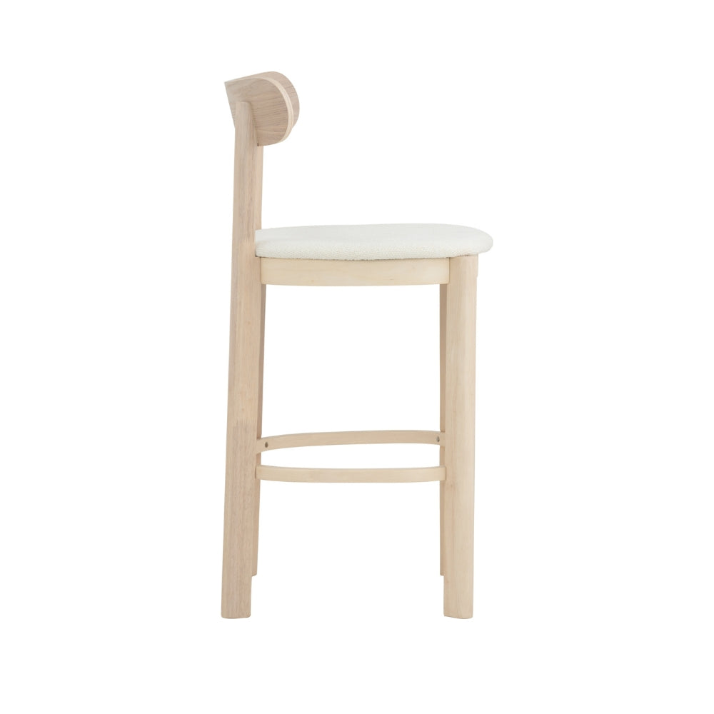 Premium LOWEN Bar Stool - Cream White Modern Kitchen Counter Stool for Home, Bar & Restaurant Use