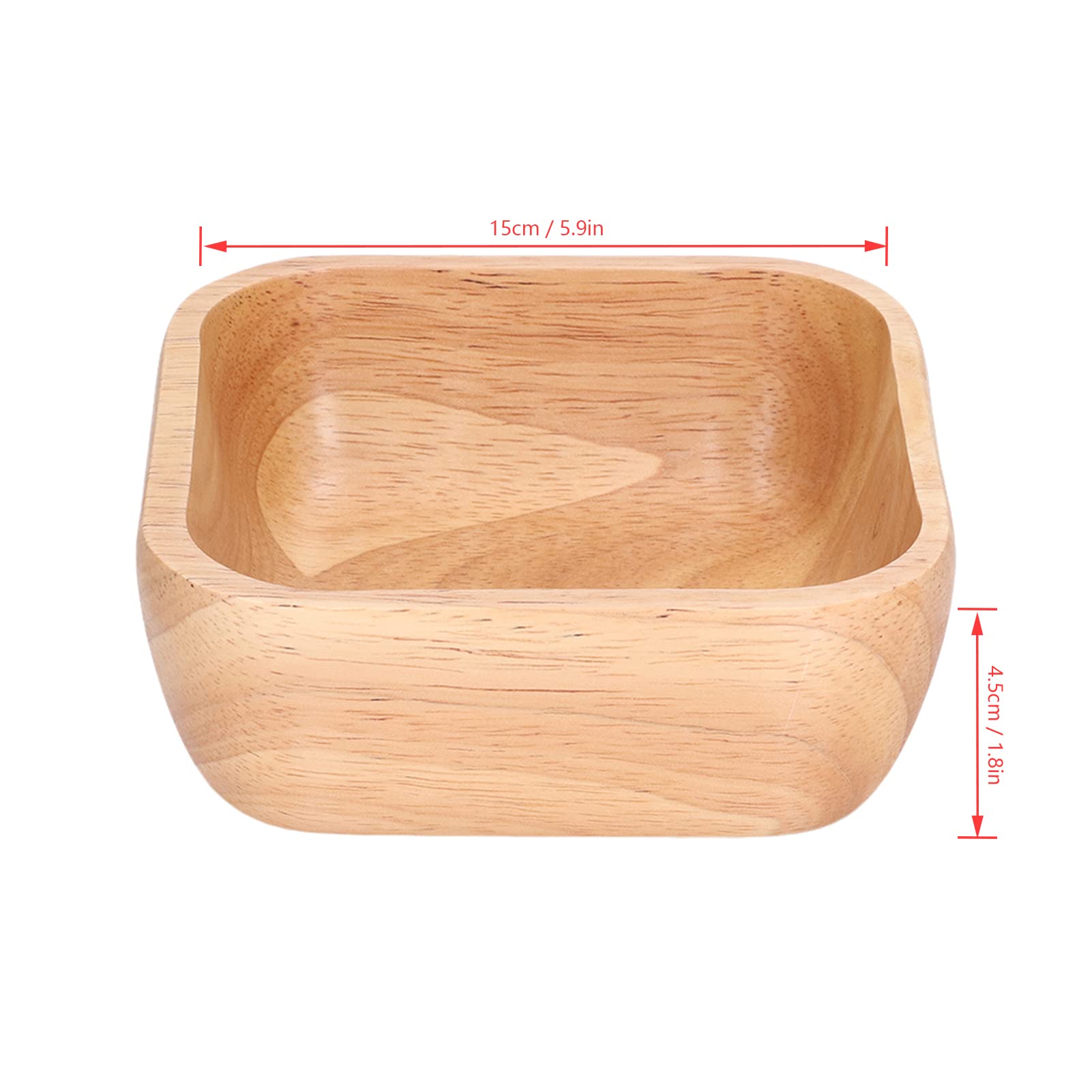 Handcrafted Wooden Salad Bowl - Square Wooden Bowls for Food, Fruits & Snacks - 15cm Kitchen Tableware for Family Gatherings & Party Serving | Perfect for Entertaining, Dining & Home Decor