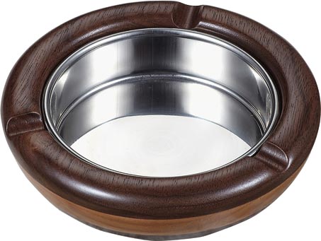 Georgia Natural Maple Wood and Walnut Round Cigarette Ashtray - Handcrafted Smoking Accessory for Cigars, Cigarettes & Pipe - Perfect for Home, Office, or Outdoor Use
