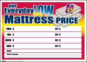 100-Pack Sale Tags for Mattress Pricing - Horizontal Everyday Low Price Labels for Retail Stores & Clearance Sales