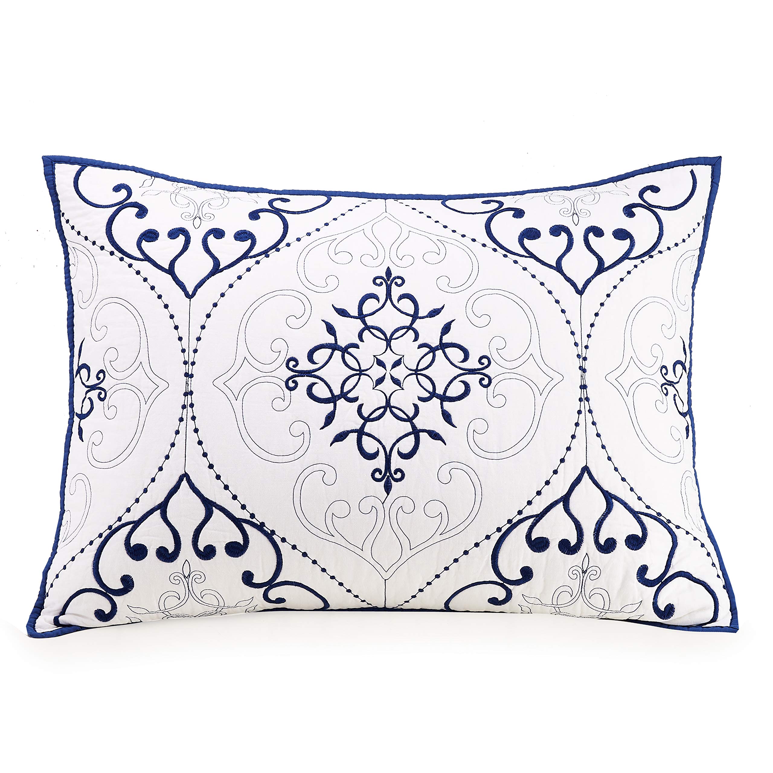 MODERN HEIRLOOM Chambers 3-Piece Quilt Set - Full/Queen Size Navy Blue Bedding - Cozy Comfort for Master Bedroom, Guest Room & Dorm