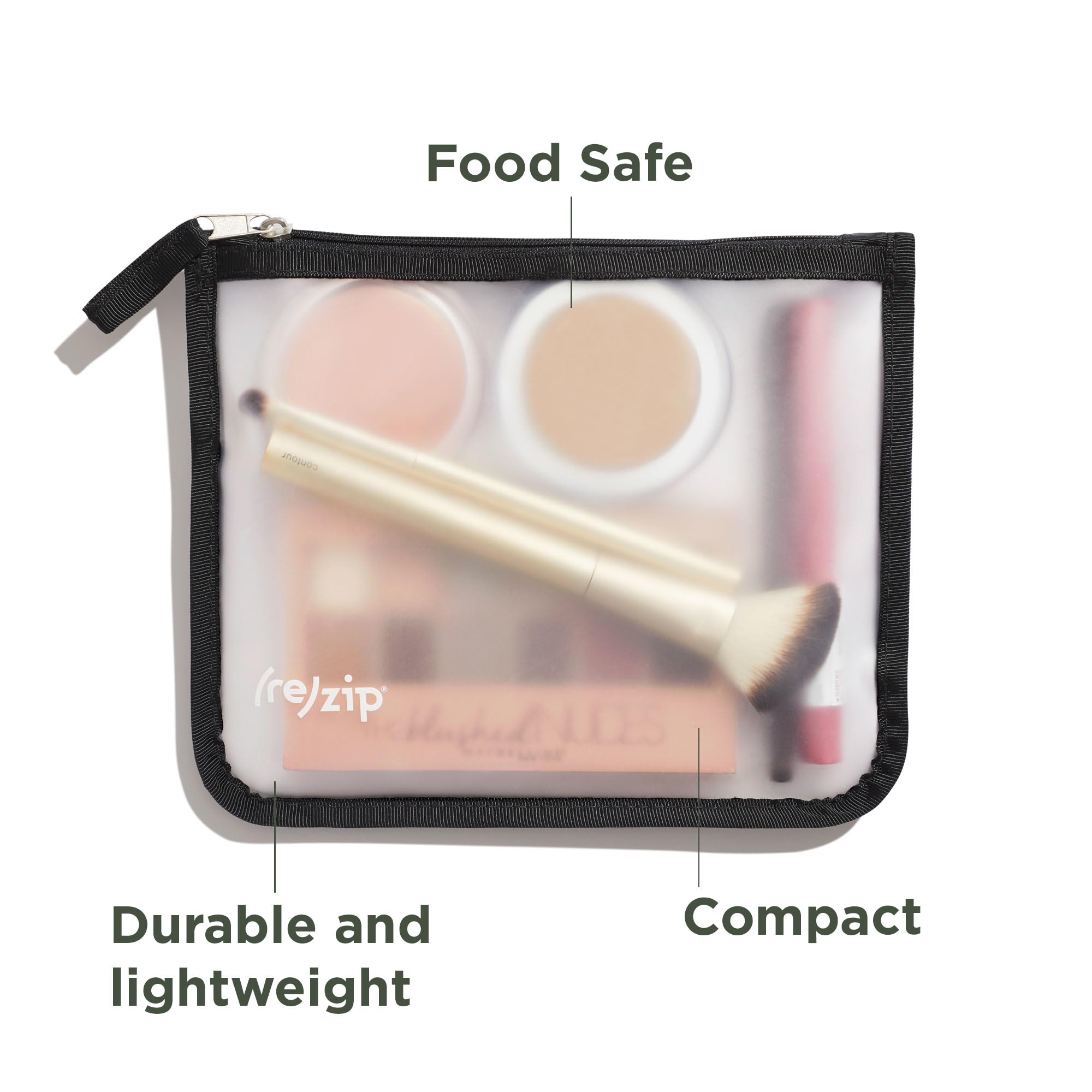 (re)zip 9-Piece Zippered Travel Organization Kit Set - Gallon, Medium & Small Bags with Snack Bags & Carabiner | Compact Lightweight for Travel, Camping, Office & Daily Use | Perfect for Snacks, Documents, Toiletries, Cosmetics & Electronics